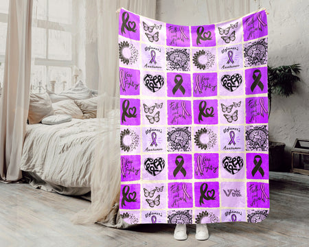 Alzheimerβs Awareness Battle Blanket for June, Cozy Distressed Throw for Patients, Caregivers & Family, Meaningful Support Gift
