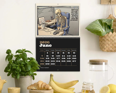 2026 Illustrated Wall Calendar | Funny Dark Humor Office Gift for Coworkers
