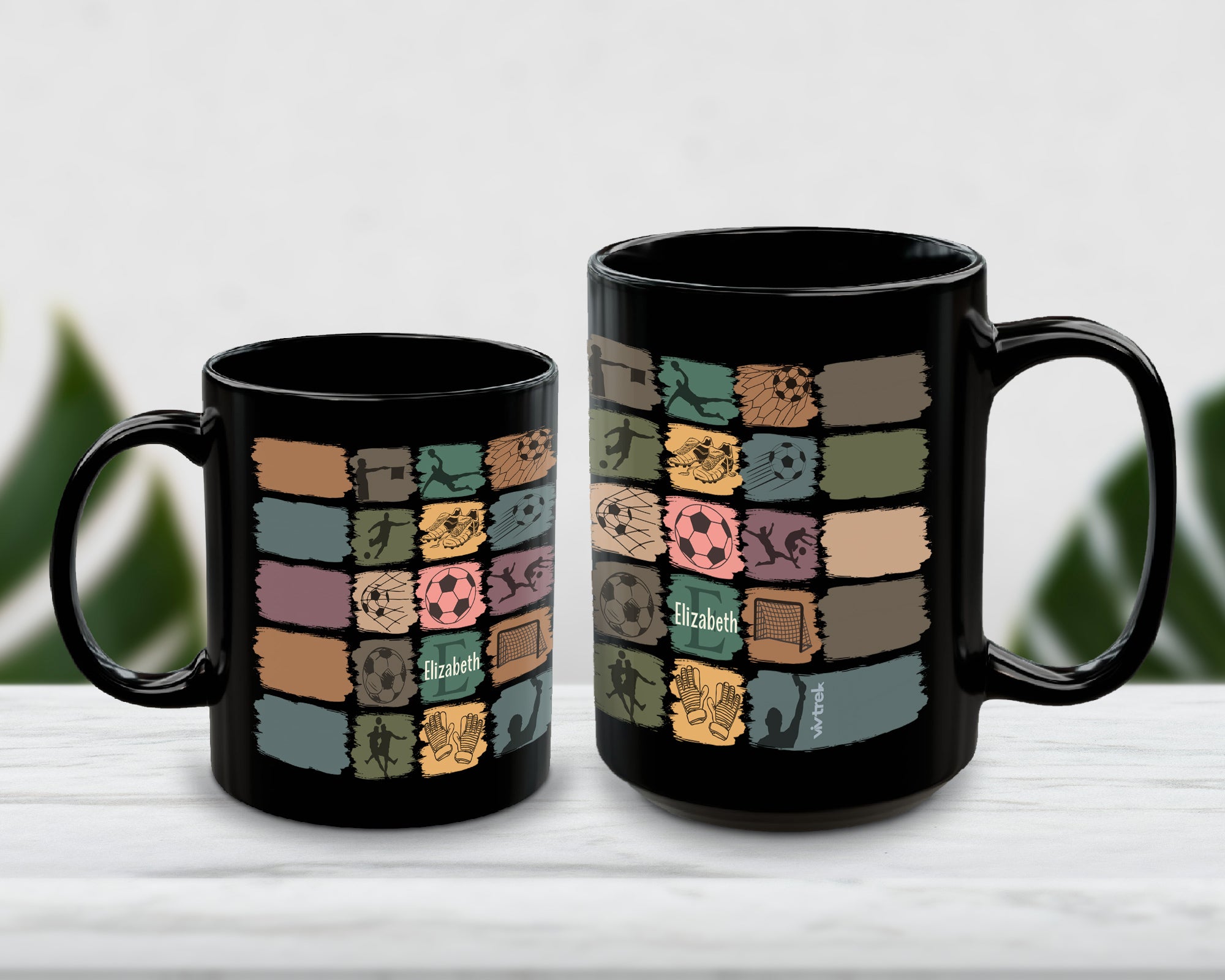 Retro Custom Soccer Mug, Personalized Name Football Coffee Cup, Unique Soccer Lover Gift, Cozy Sports Fan Drinkware, Player Gift Mug