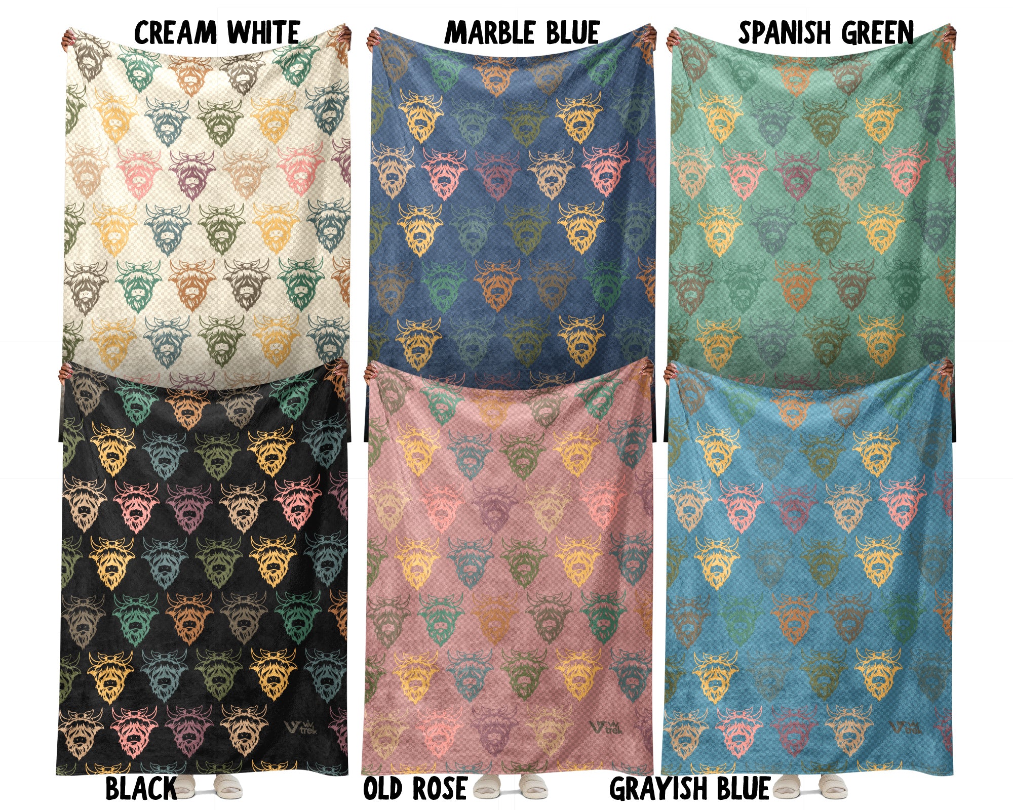 Retro Highland Cow Blanket Cozy Farm Animal Throw Rustic Ranch Style Decor Soft Highland Cattle Gift Unique Home Accent