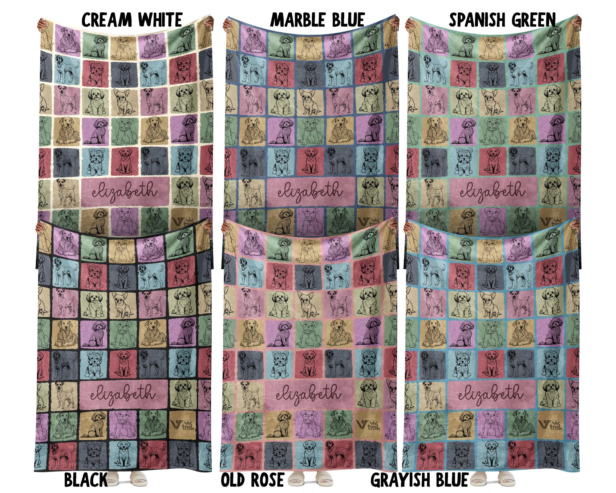 Personalized Name Dog Blanket – Cozy Vintage Throw for Dog Lovers