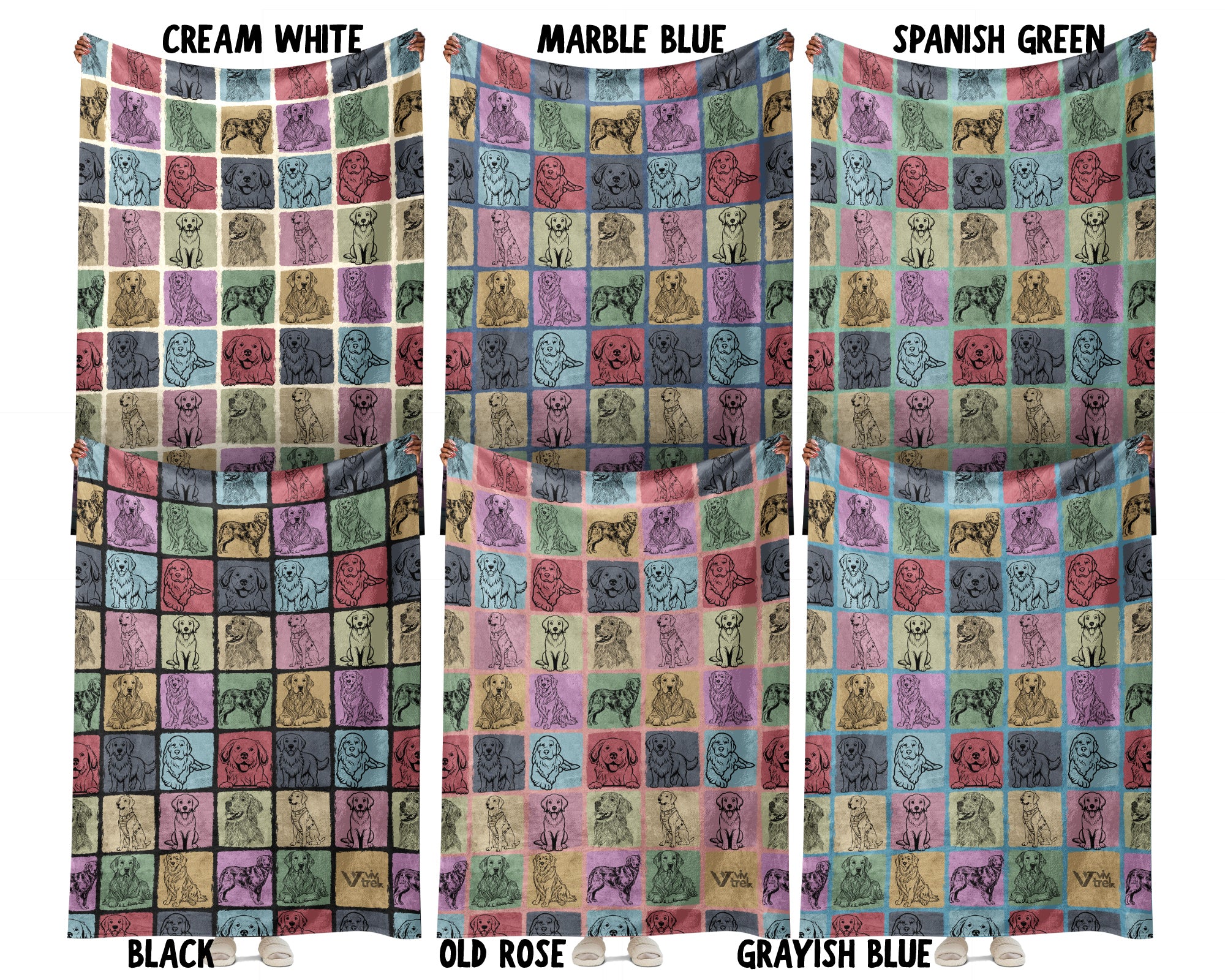 Golden Retriever Blanket – Cozy Vintage Dog Lover Throw