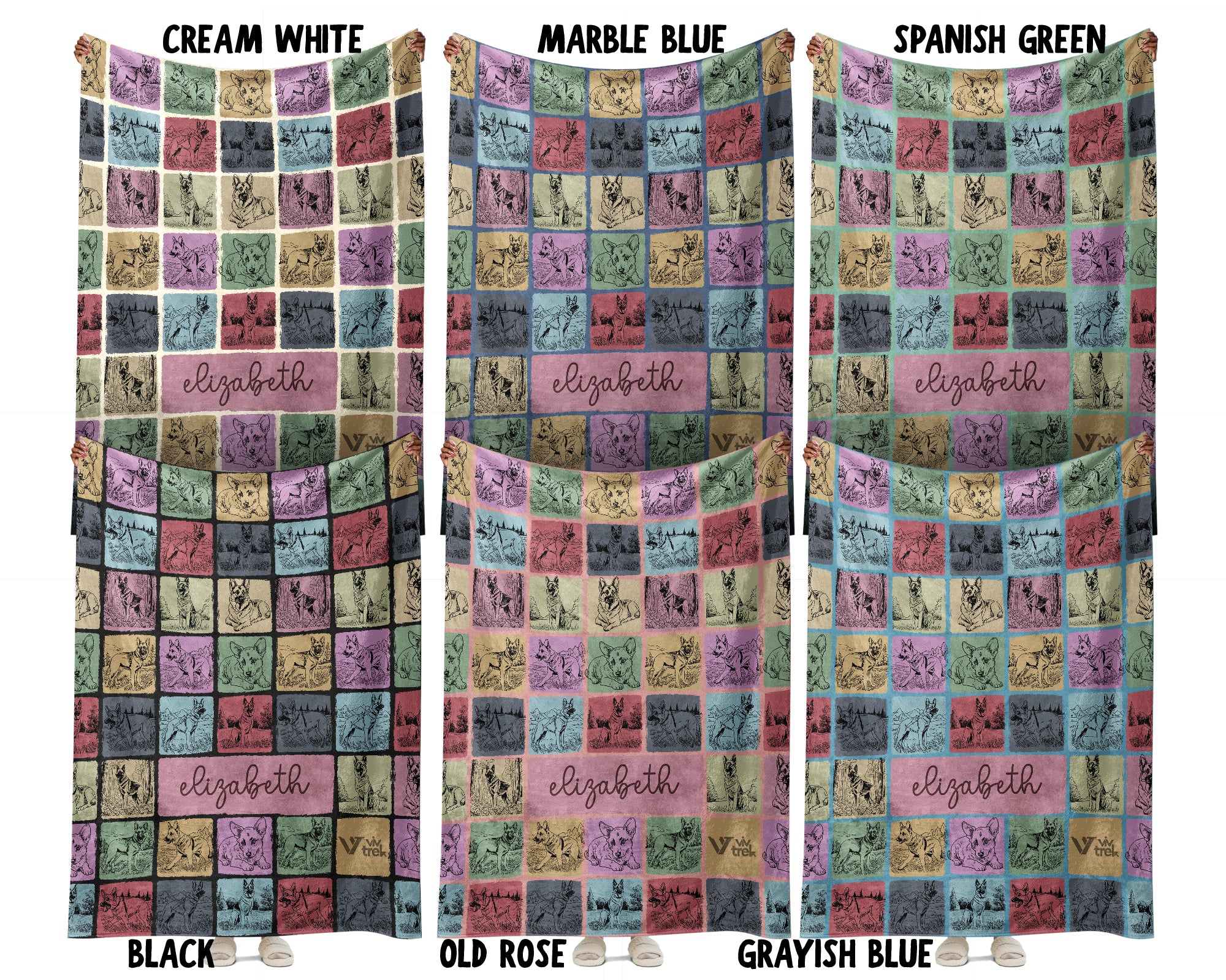 Custom Name German Shepherd Blanket – Personalized Dog Lover Throw