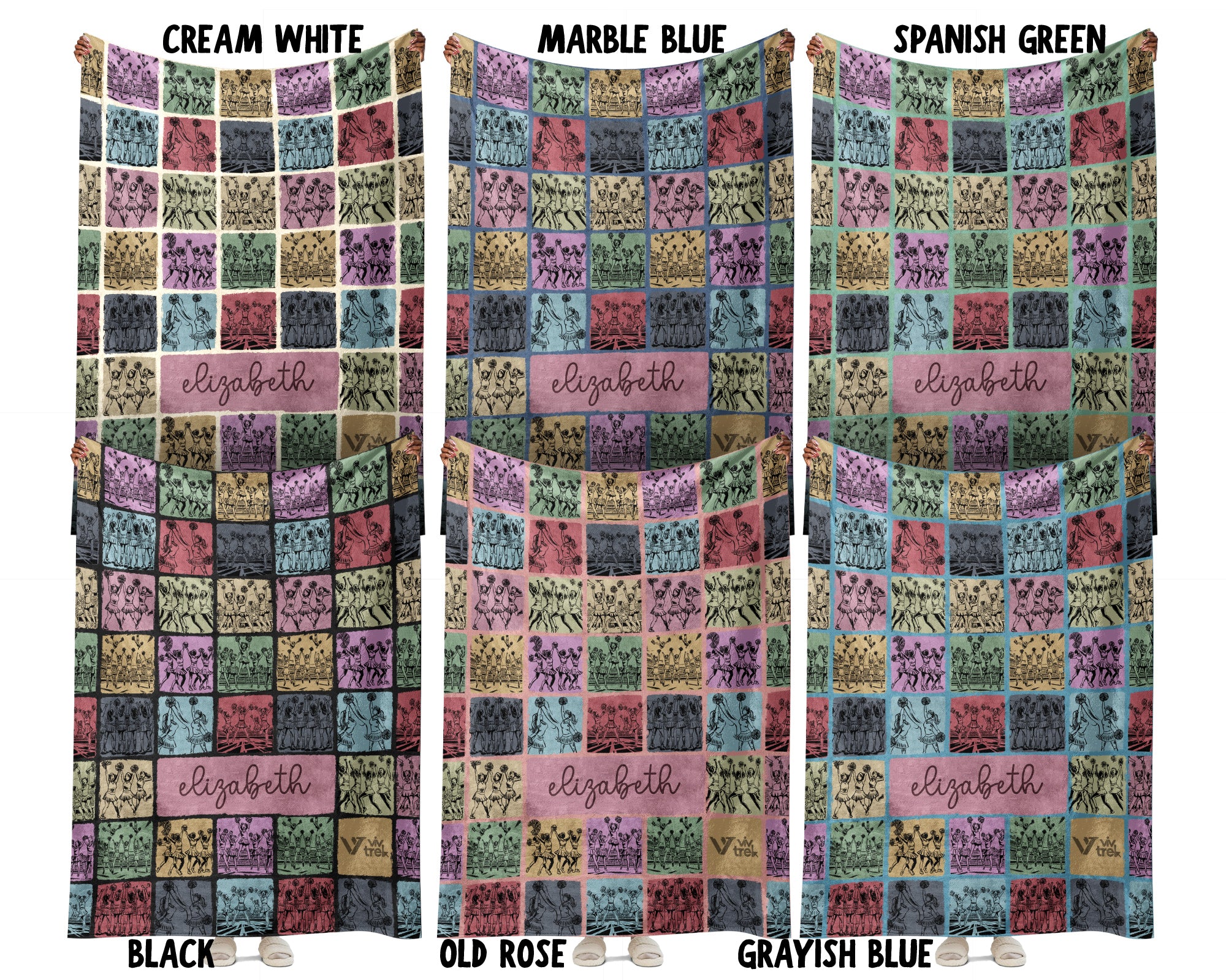 Custom Cheerleading Blanket Personalized Name Throw Cozy Sport Theme Decor Cheerleader Gift Unique Athletic Home Accent