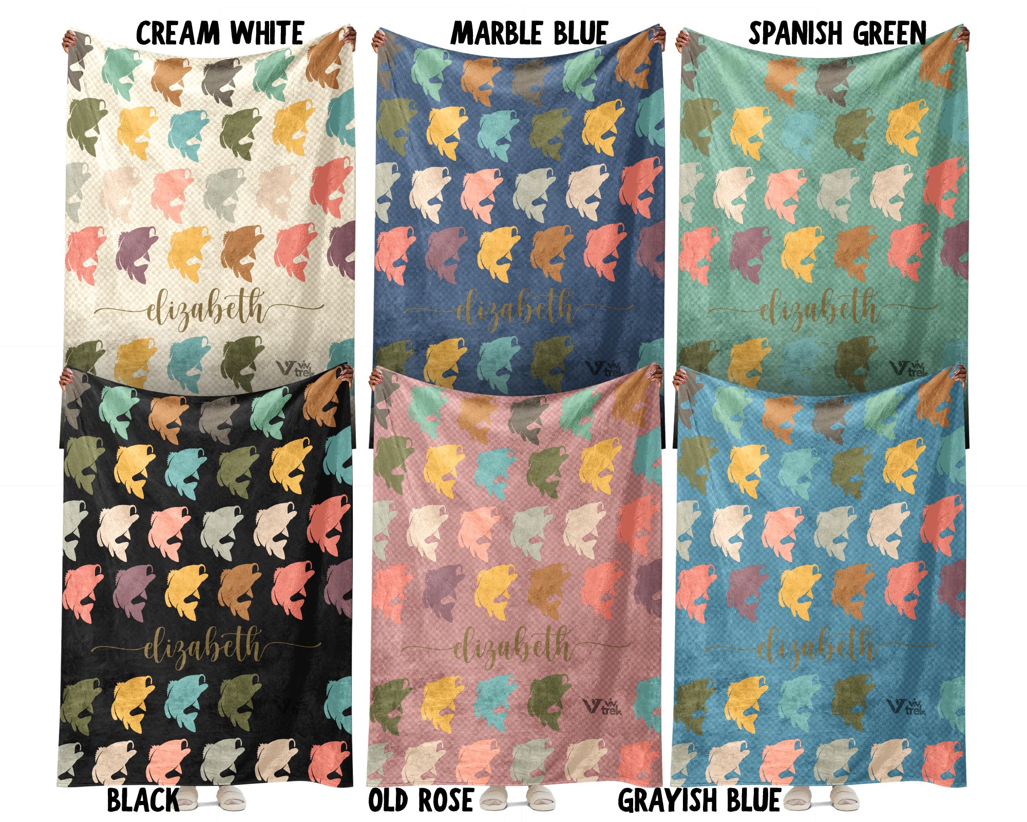 Custom Name Fishing Blanket, Personalized Outdoor Throw, Cozy Fisherman Gift for Cabin and Lake House Decor