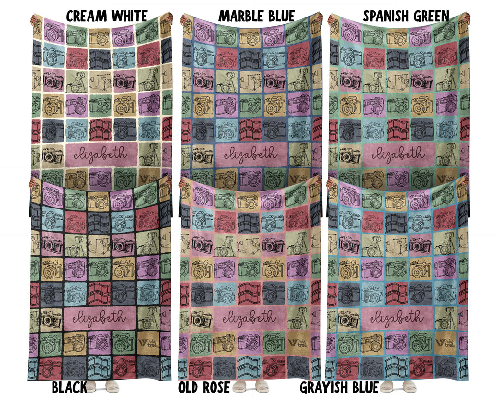 Personalized Photography Blanket Cozy Custom Name Throw Soft Camera Lover Decor Unique Photographer Gift for Home