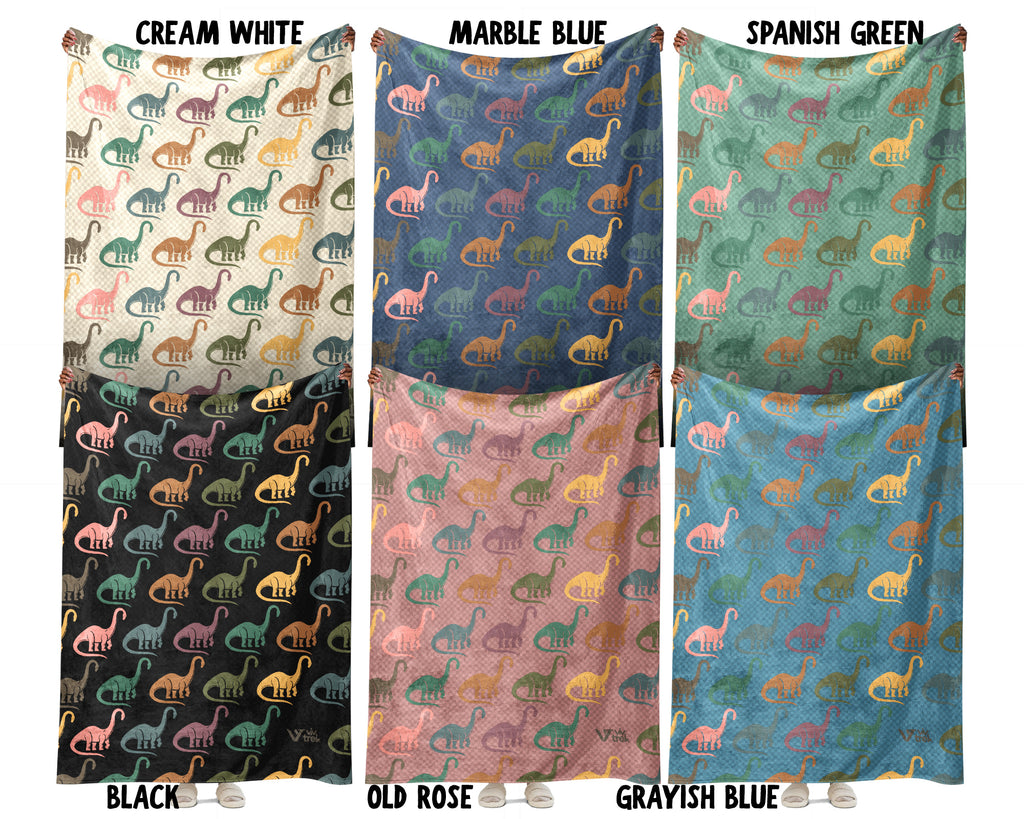 Retro Dinosaur Blanket – Brachiosaurus Cozy Throw Gift