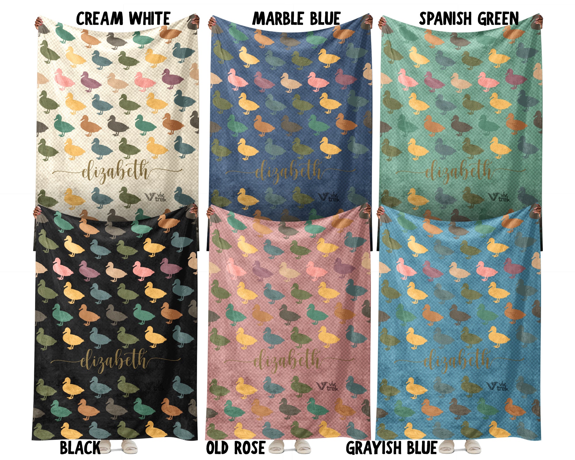 Custom Name Duck Lover Blanket – Vintage Wildlife Farm Animal Throw