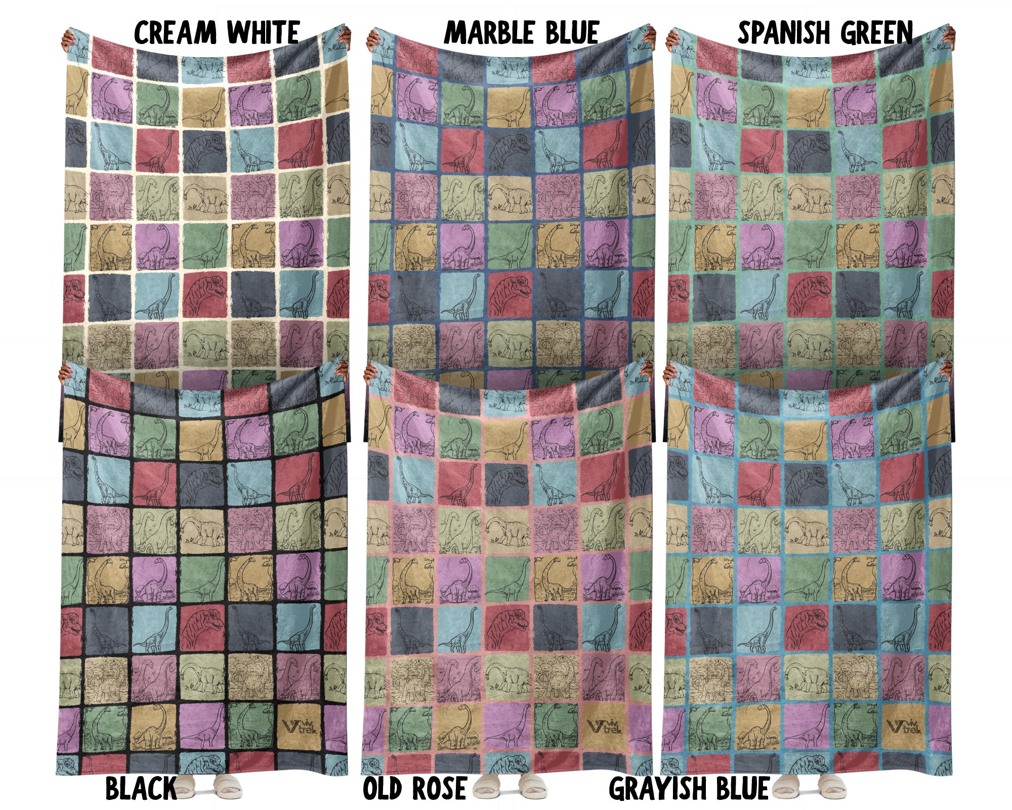 Brachiosaurus Dinosaur Blanket – Cozy Retro Dino Gift Throw
