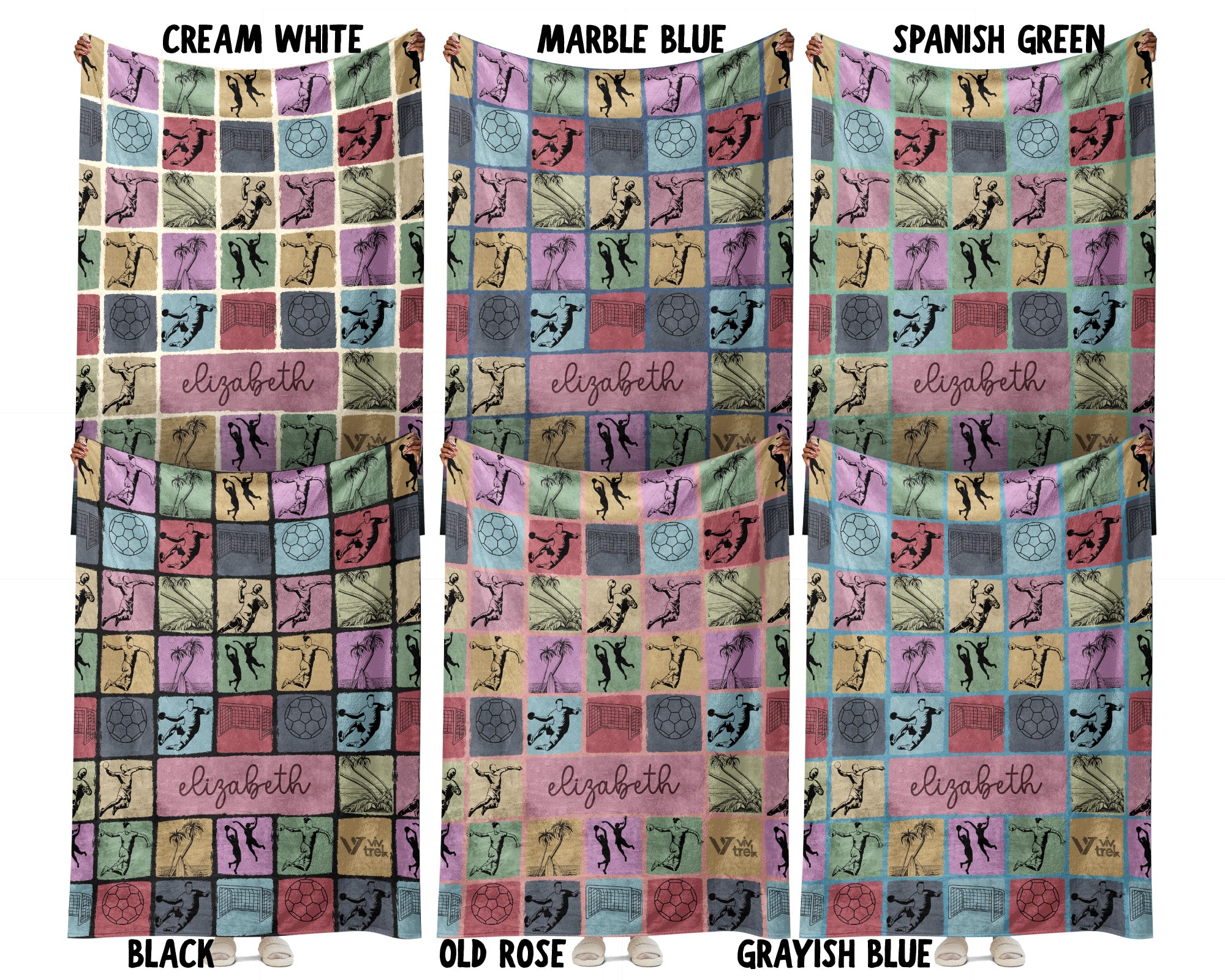 Personalized Handball Blanket Custom Name Sport Throw Cozy Athletic Decor Unique Gift for Player Fan Team Spirit Home Accent
