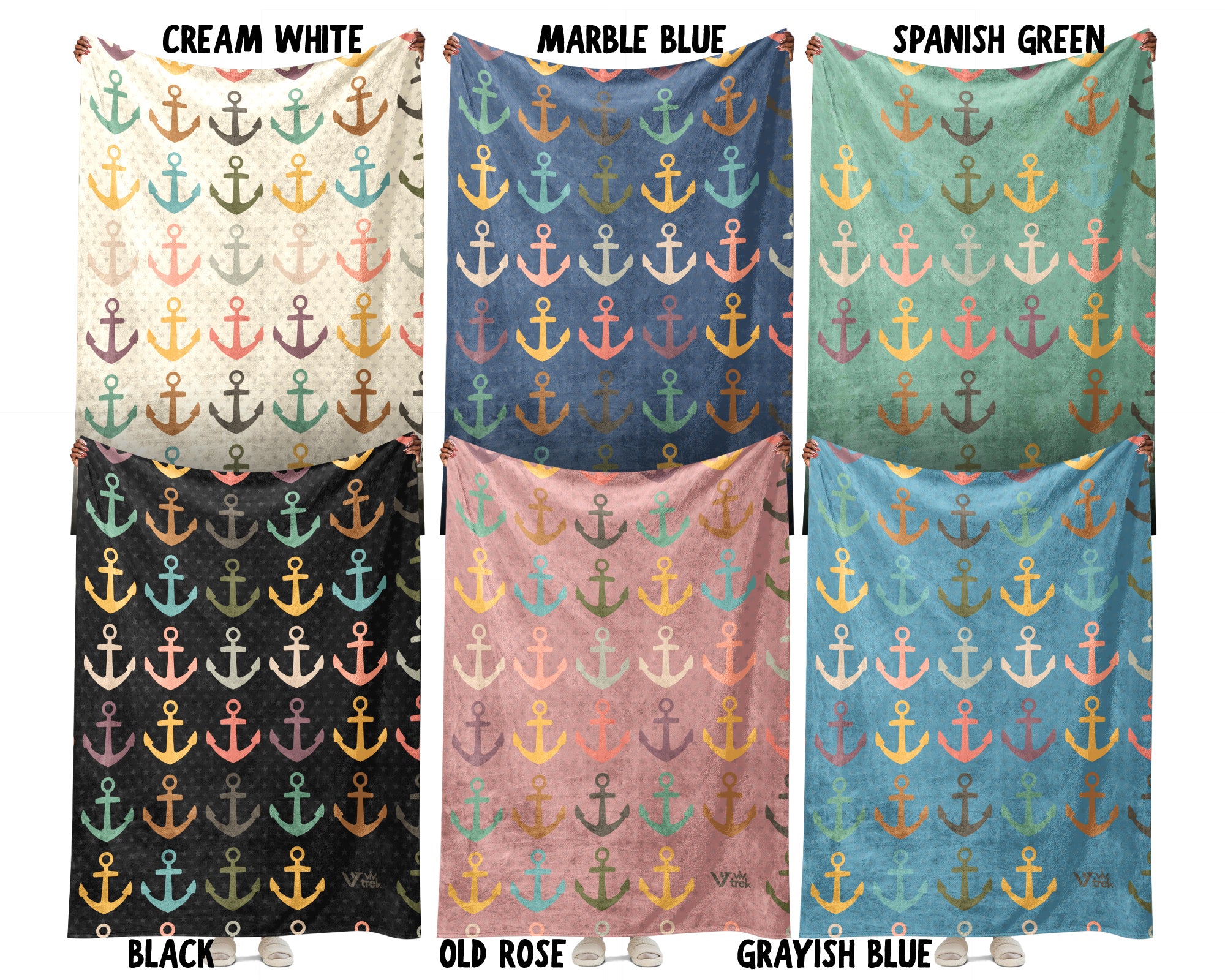 Retro Boat Anchor Blanket for Lake House Decor, Nautical Throw Gift for Sailors, Captains and Boating Fans