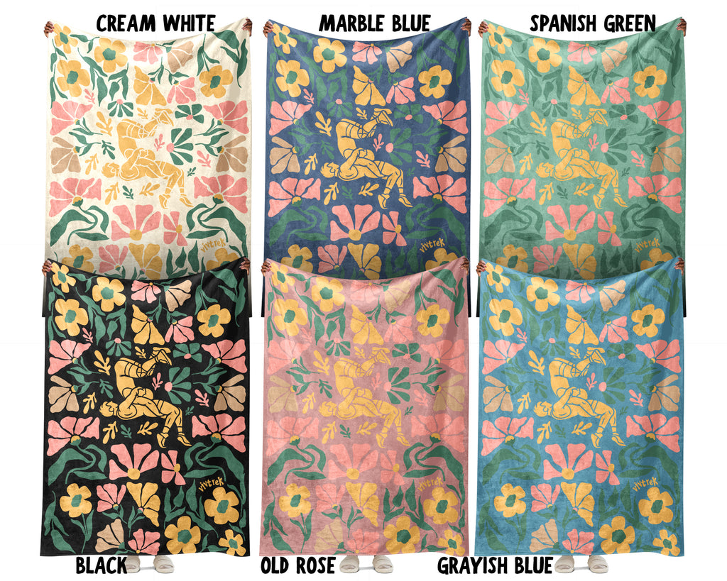 Floral Wrestling Blanket – Cozy Athlete Lover Throw