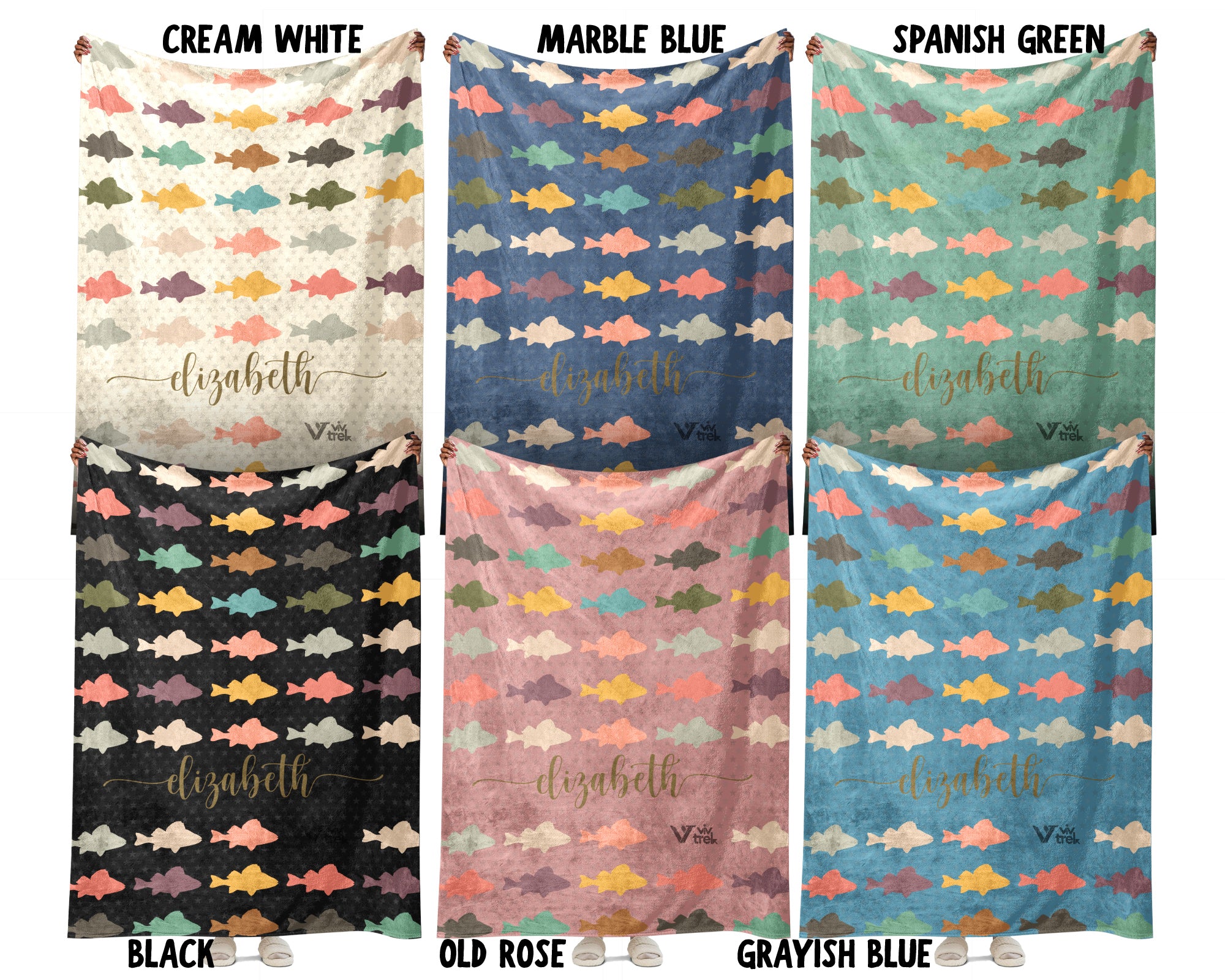 Custom Retro Fishing Blanket, Personalized Fish Lover Throw for Angler Dad Lake Cabin Outdoor Decor and Gifts