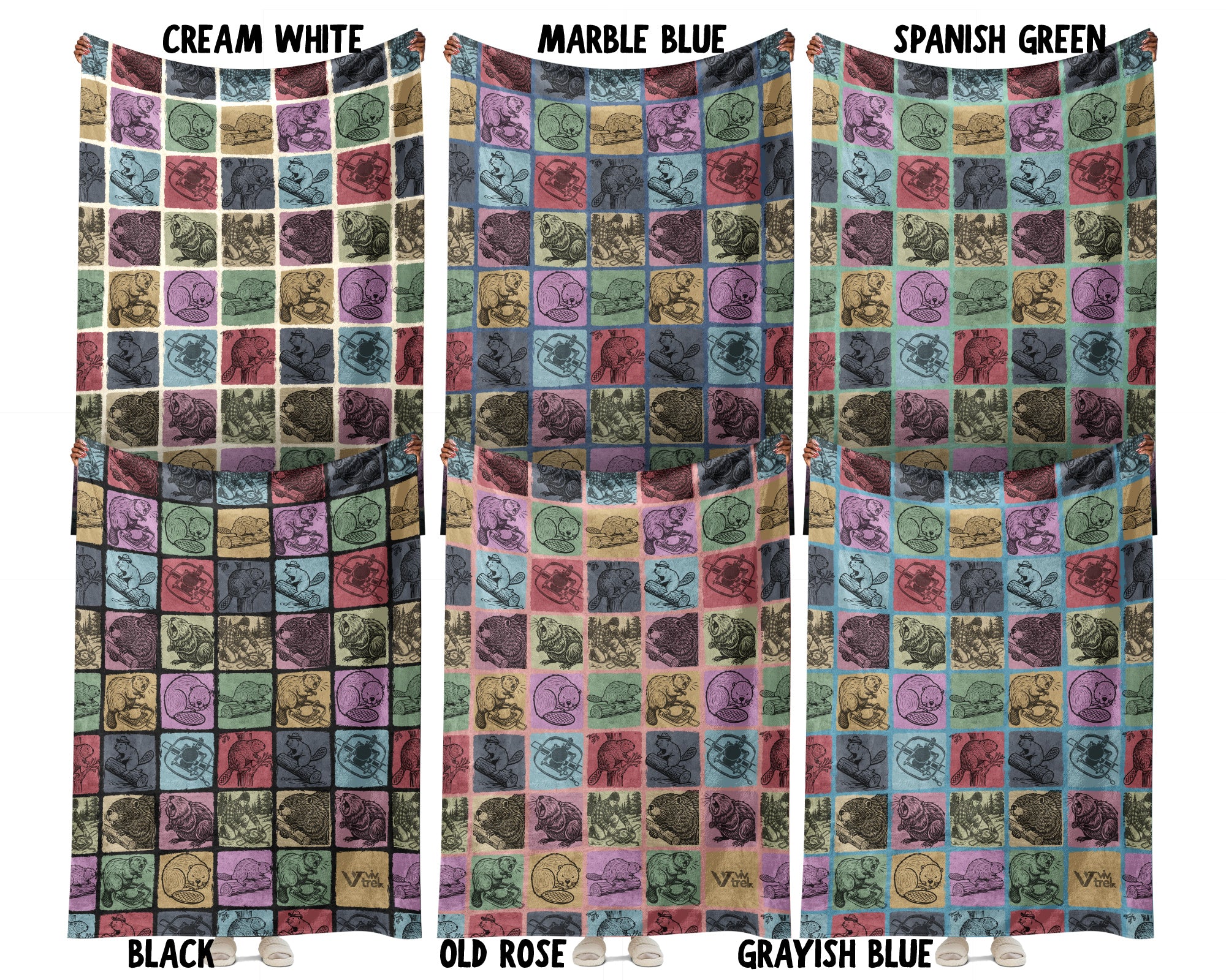 Vintage Beaver Blanket – Cozy Woodland Animal Lover Throw Gift