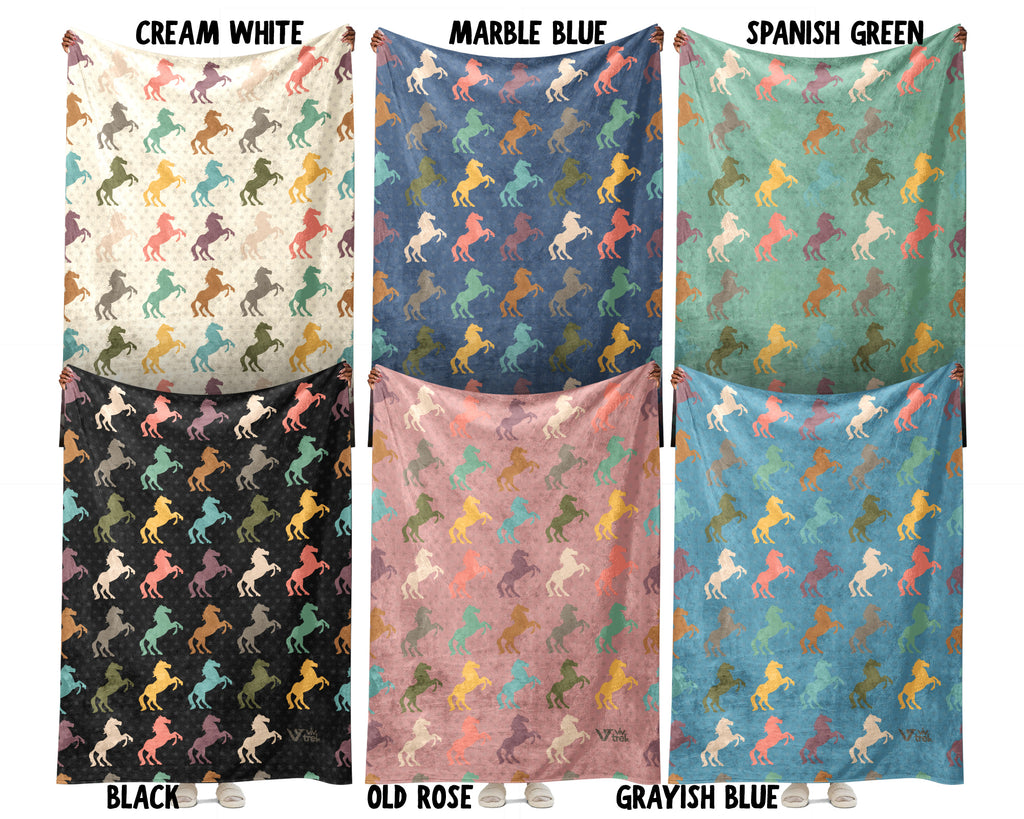 Retro Horse Lover Blanket – Cozy Western Equestrian Throw