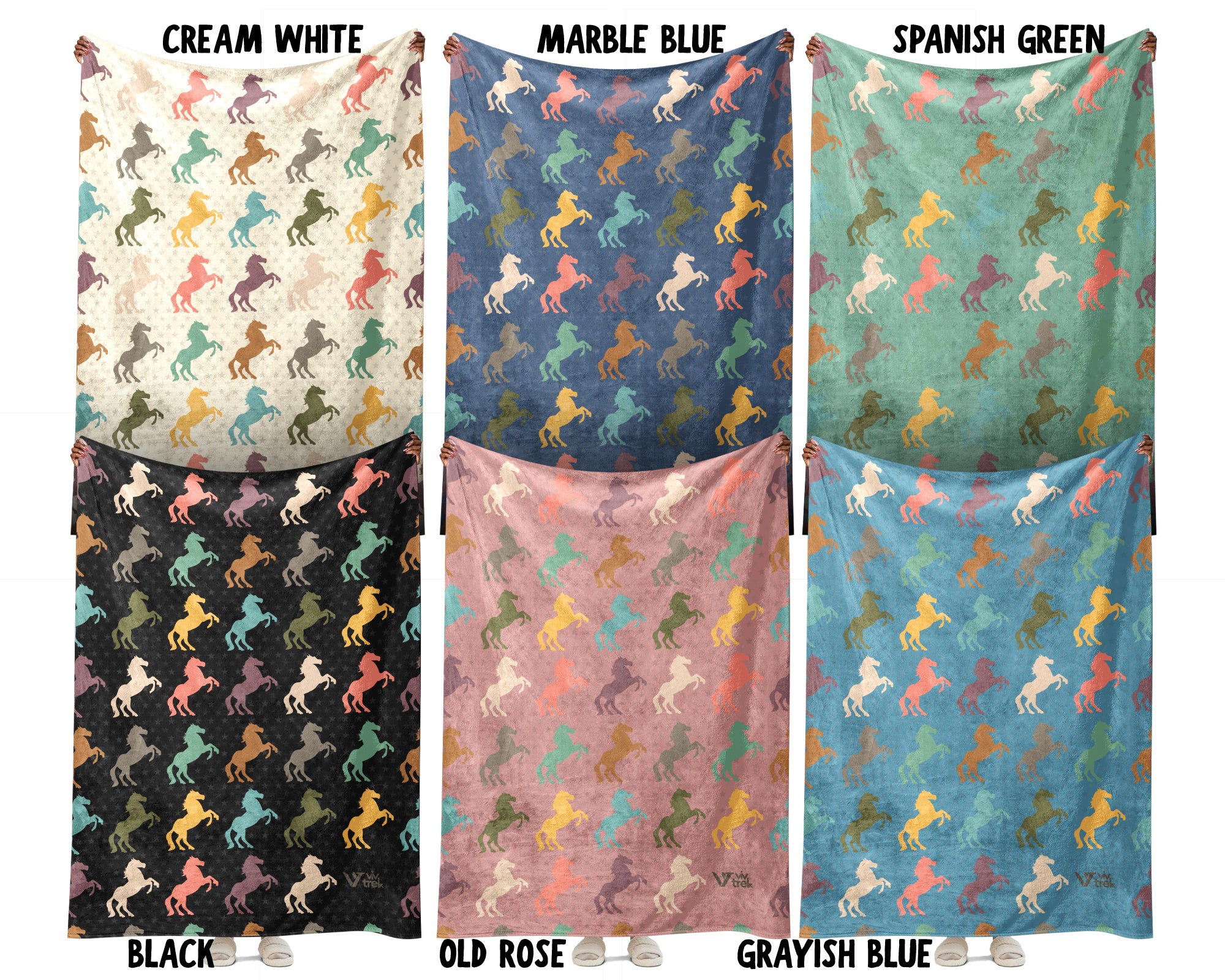 Retro Horse Lover Blanket – Cozy Western Equestrian Throw