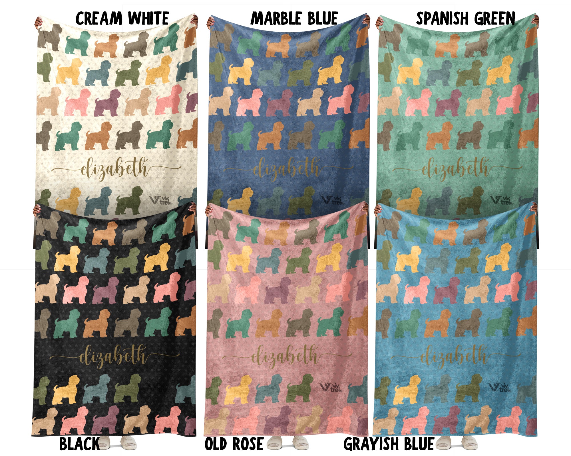 Personalized Shih Tzu Dog Blanket Custom Name Vintage Puppy Throw Cozy Pet Lover Gift Cute Dog Breed Blanket for Home and Gifts