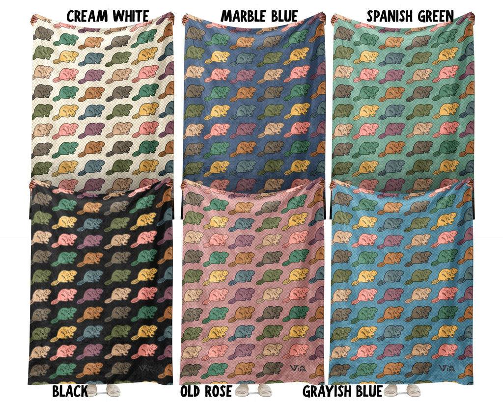 Retro Beaver Throw Blanket – Cozy Wildlife Gift for Nature Lovers