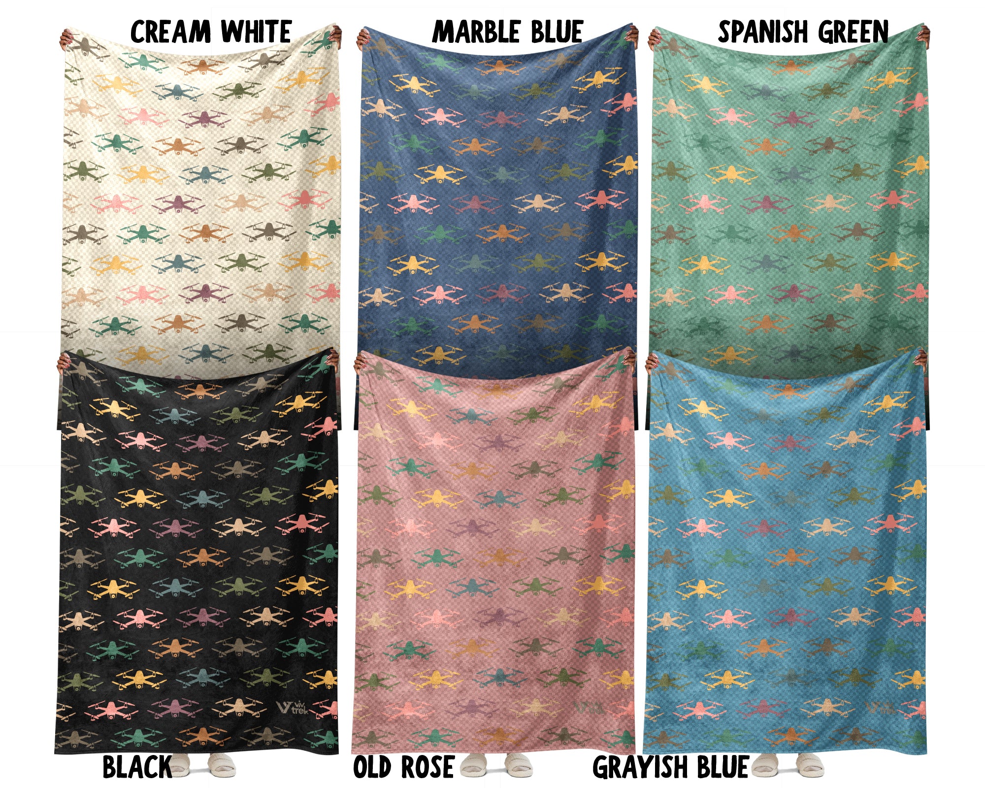 Retro Drone Throw Blanket – Cozy Gift for FPV Drone Enthusiasts