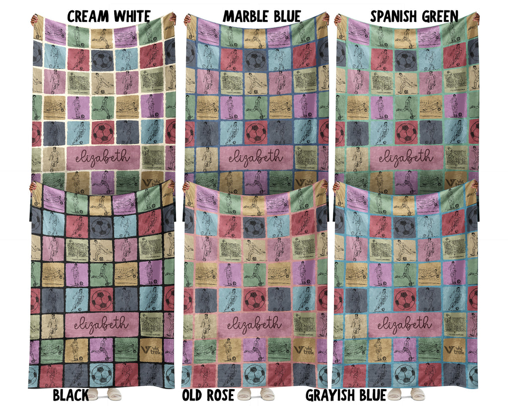 Personalized Soccer Blanket Cozy Custom Name Throw Soft Sports Decor Unique Football Lover Gift for Home Fans