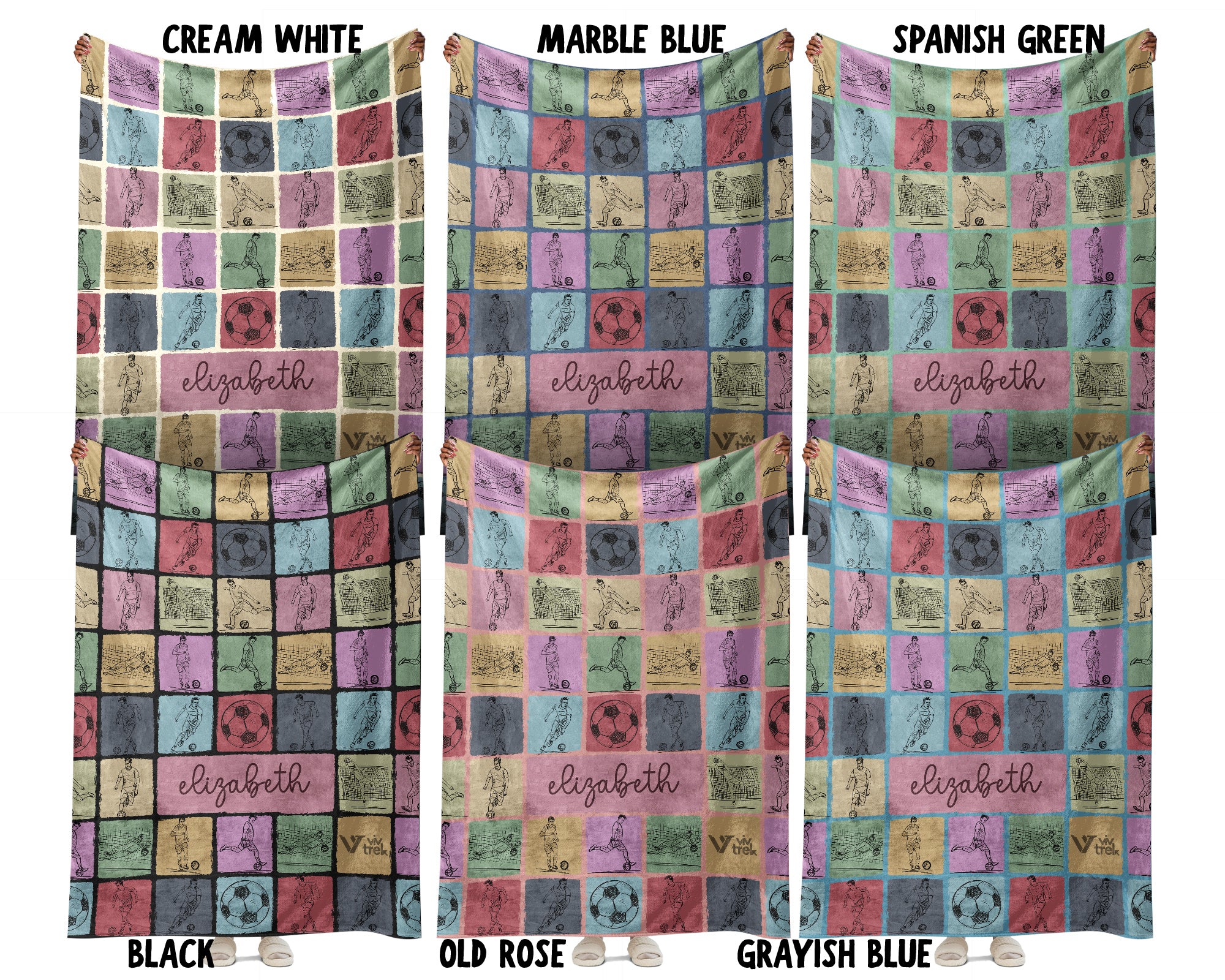 Personalized Soccer Blanket Cozy Custom Name Throw Soft Sports Decor Unique Football Lover Gift for Home Fans