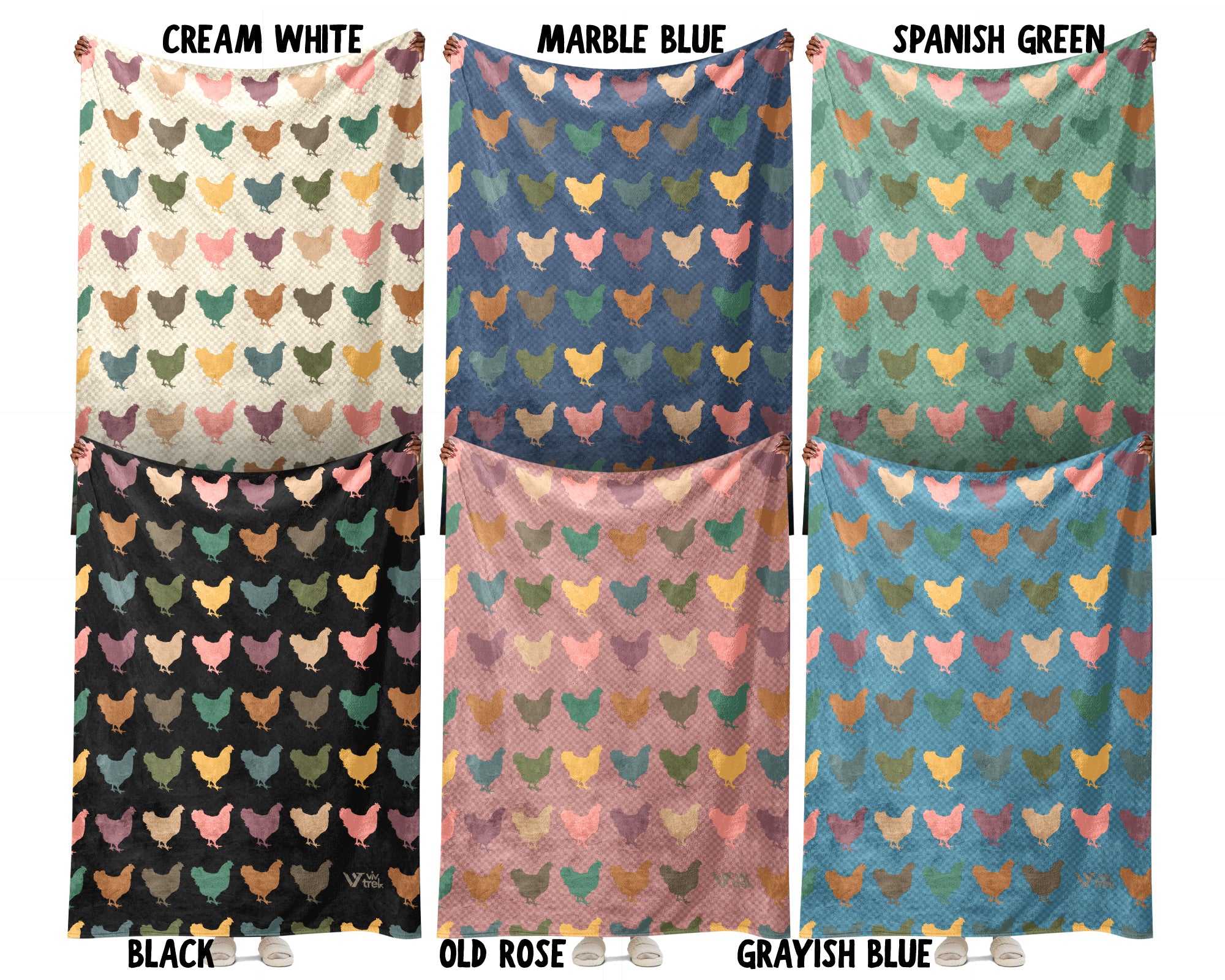 Retro Chicken Throw Blanket – Cozy Farm Animal Gift for Home