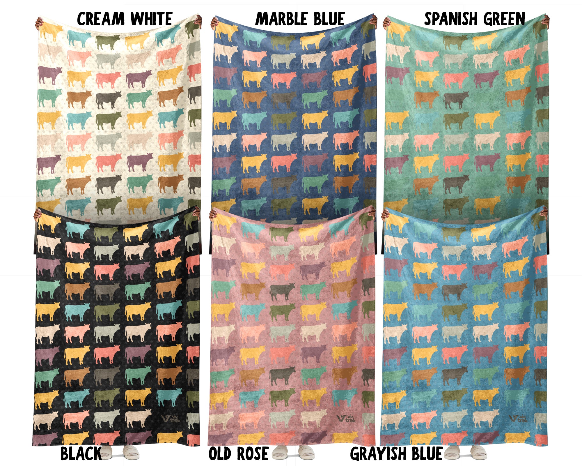 Retro Cow Blanket Gift for Dairy Farmer Cozy Farm Animal Throw Cattle Lover Decor Soft Ranch Style Home Gift