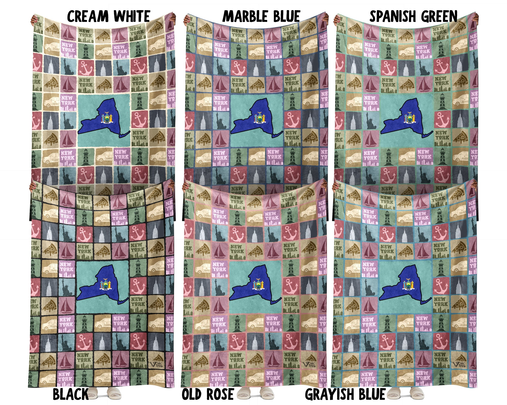 Retro New York Blanket, 4th of July Cozy Patriotic Throw, Vintage NY Lover Fleece, Empire State Inspired American Home Gift