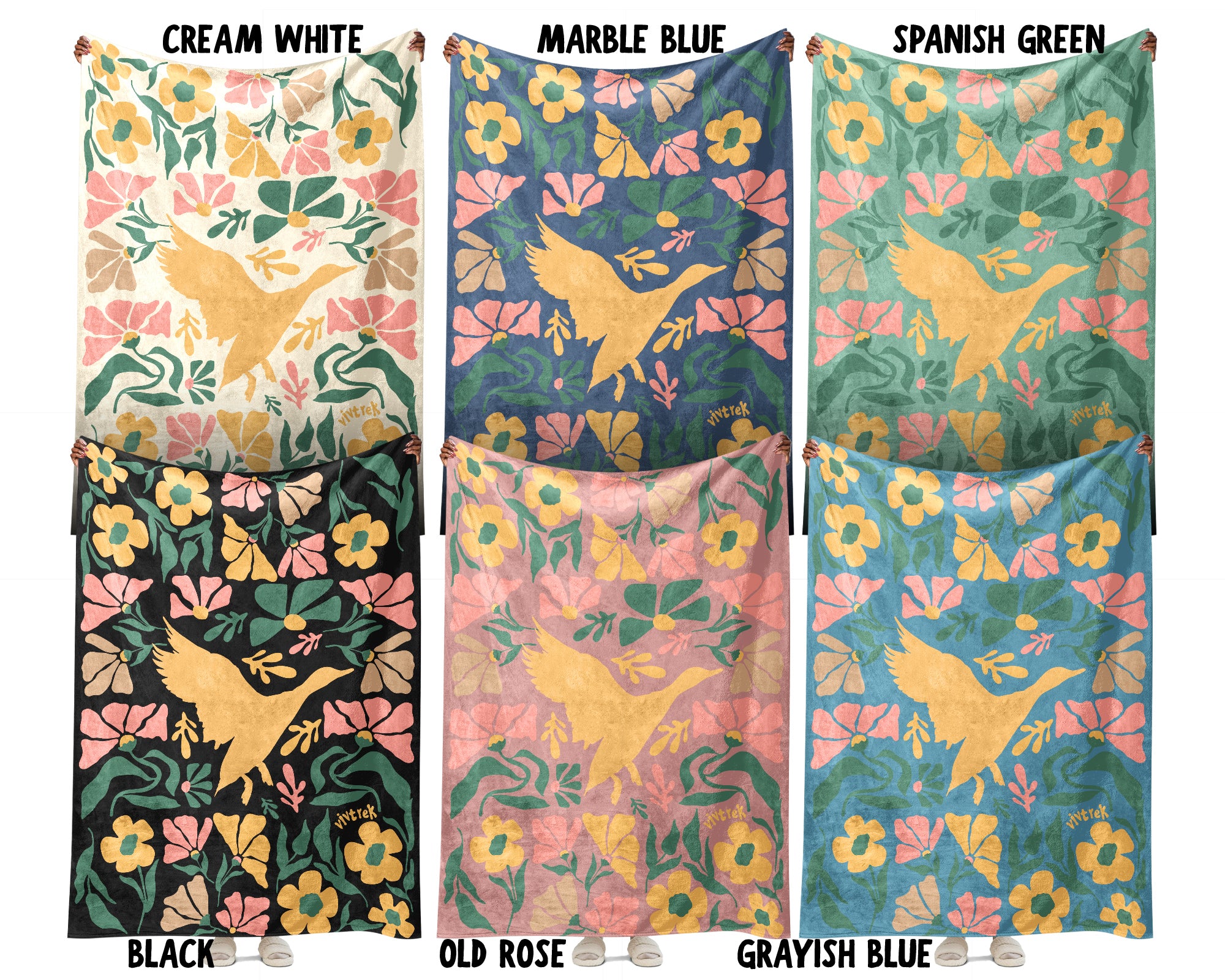 Floral Birdwatcher Blanket – Cozy Nature Lover Throw Gift