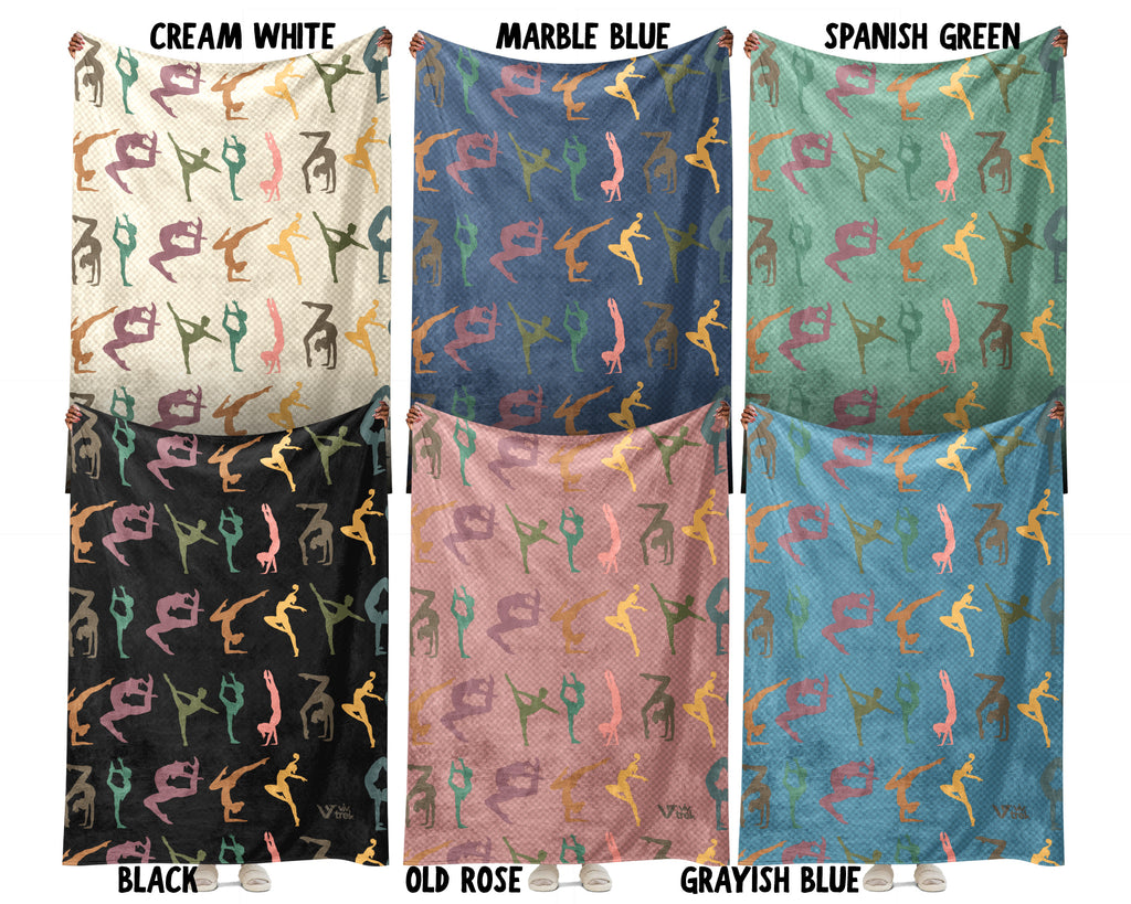 Retro Gymnastics Lover Blanket Cozy Sports Throw for Athletes Soft Artistic Decor Unique Gymnast Gift for Home