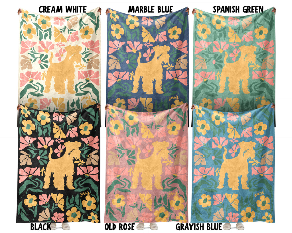 Miniature Schnauzer Blanket – Cozy Floral Dog Lover Throw