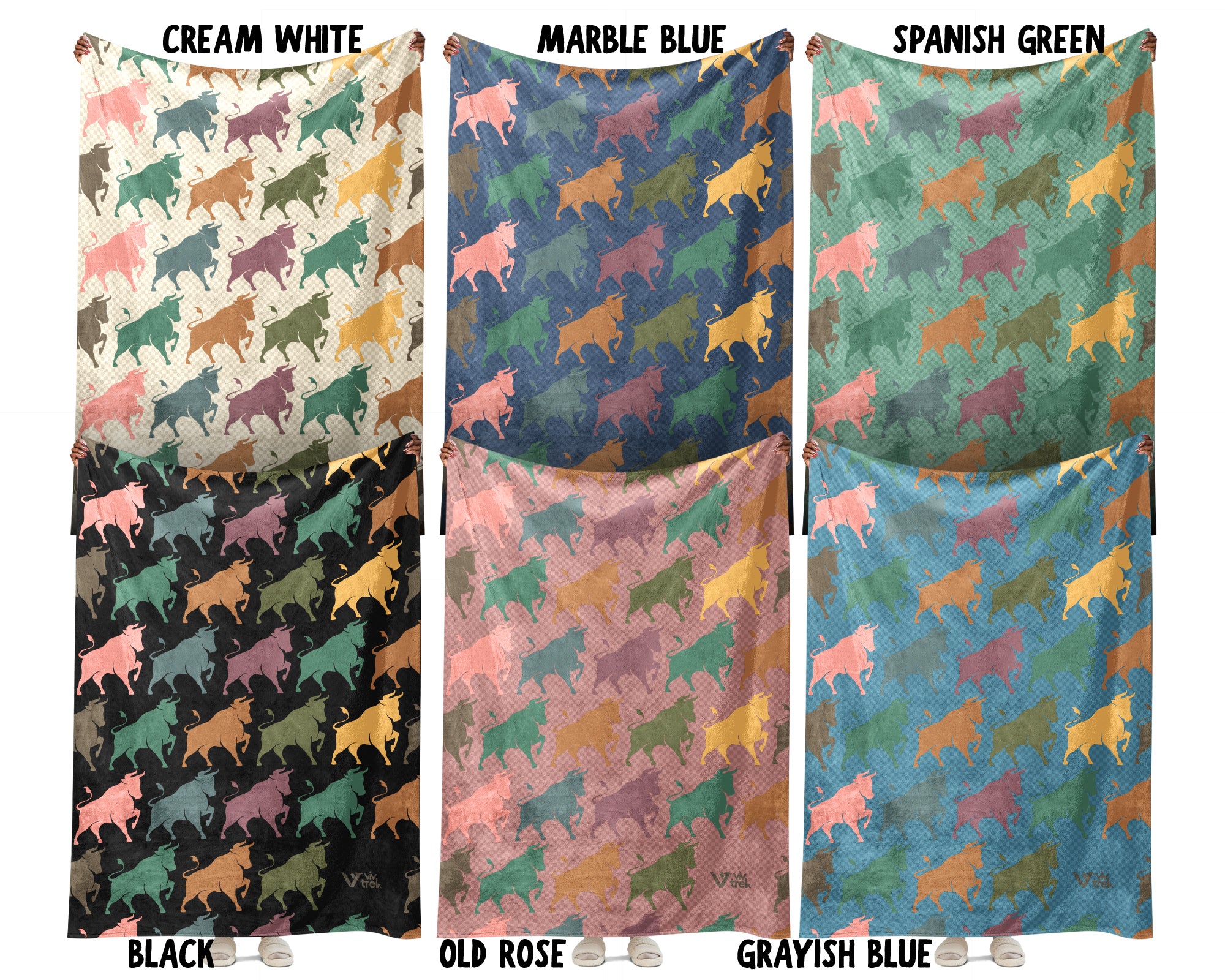Retro Bull Blanket for Farmhouse Decor, Cozy Ranch Throw for Cow Lovers and Rustic Wildlife Home Style