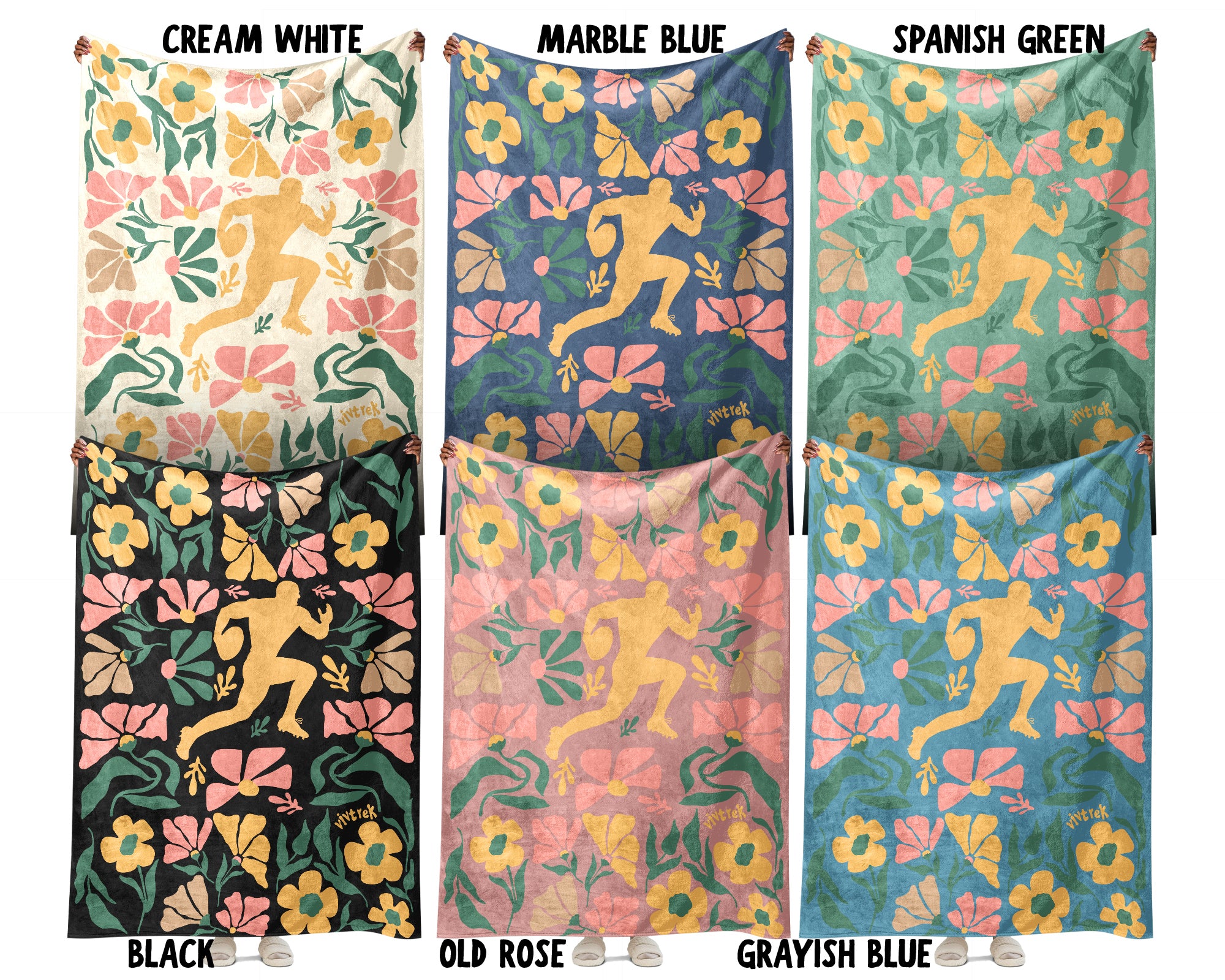 Floral Rugby Player Blanket – Cozy Sports Lover Throw