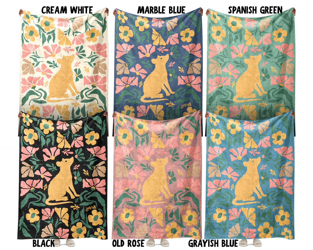Floral Possum Blanket – Cozy Vintage Opossum Lover Throw Gift