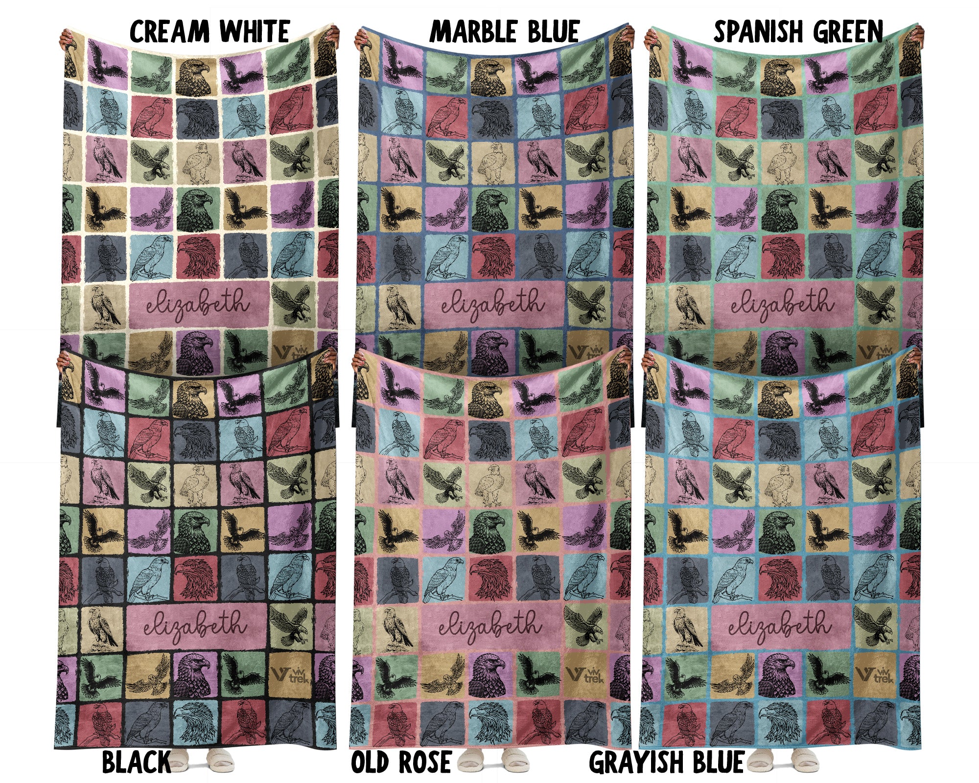 Personalized Name Eagle Blanket – Cozy Vintage Throw for Bird Lovers