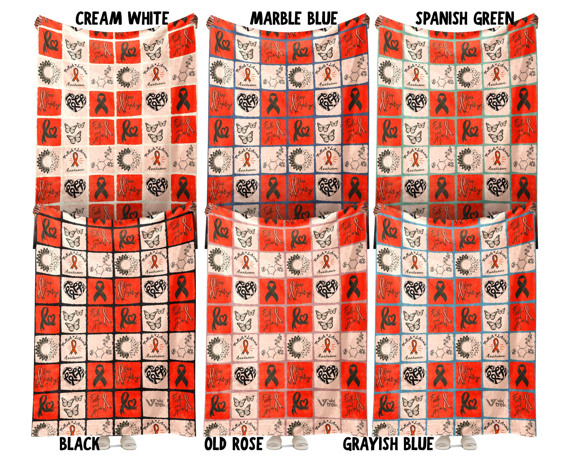 Multiple Sclerosis Blanket, Orange Ribbon Support Throw, March MS Awareness Gift, Cozy Comfort Battle Blanket for Advocacy and Care