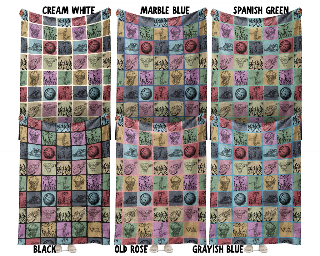 Vintage Basketball Lover Blanket – Cozy Sports Fan Throw Gift