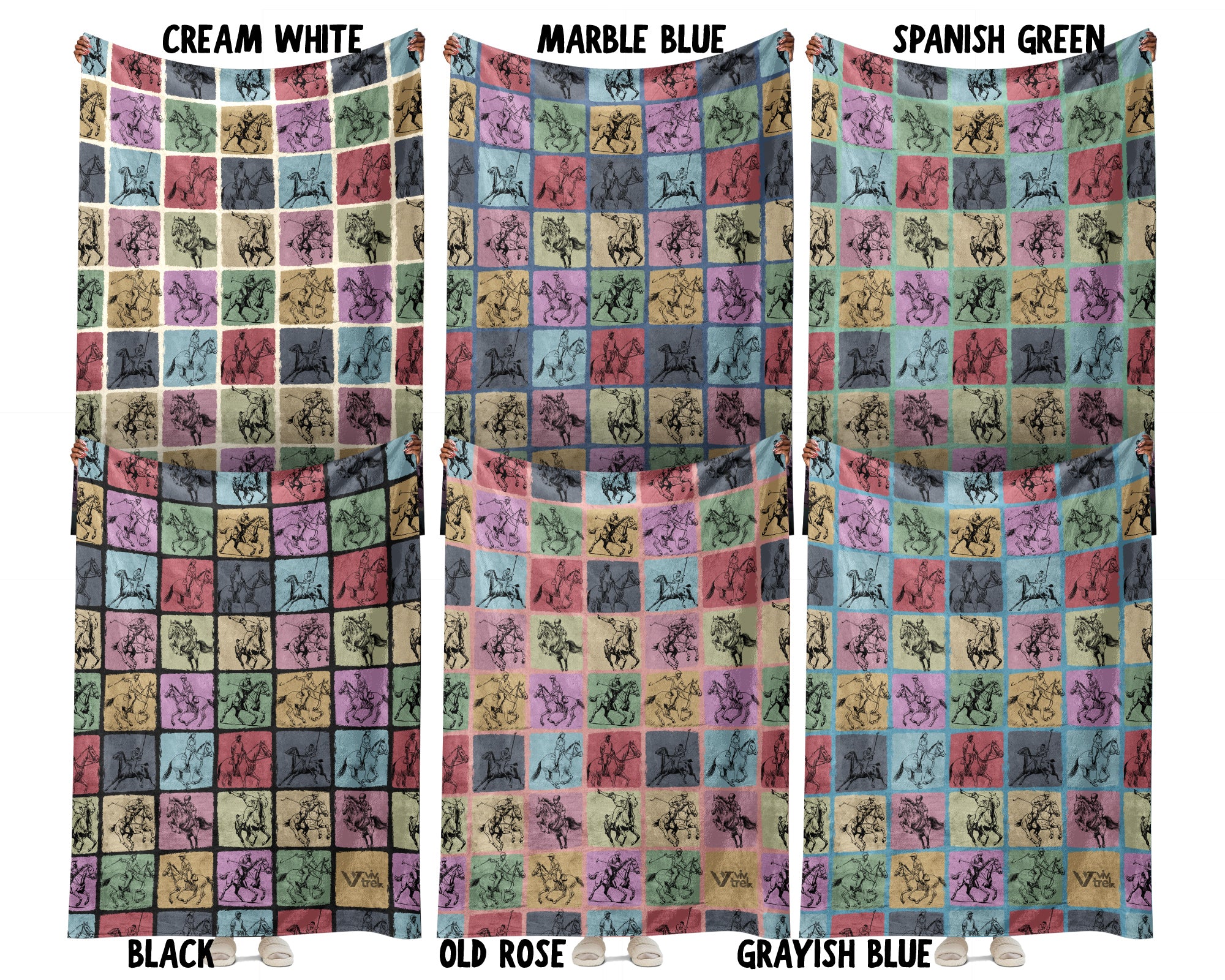 Vintage Polo Player Blanket – Cozy Equestrian Throw for Horse Lovers