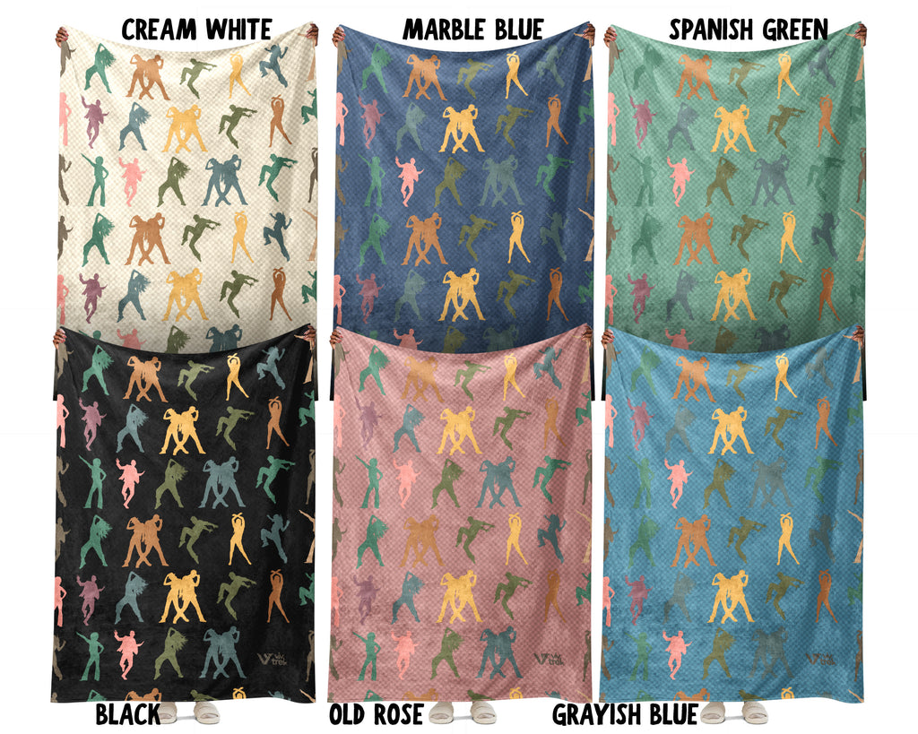 Retro Dancing Throw Cozy Ballet Blanket Soft Artistic Decor Unique Choreography Gift for Dancer Rooms