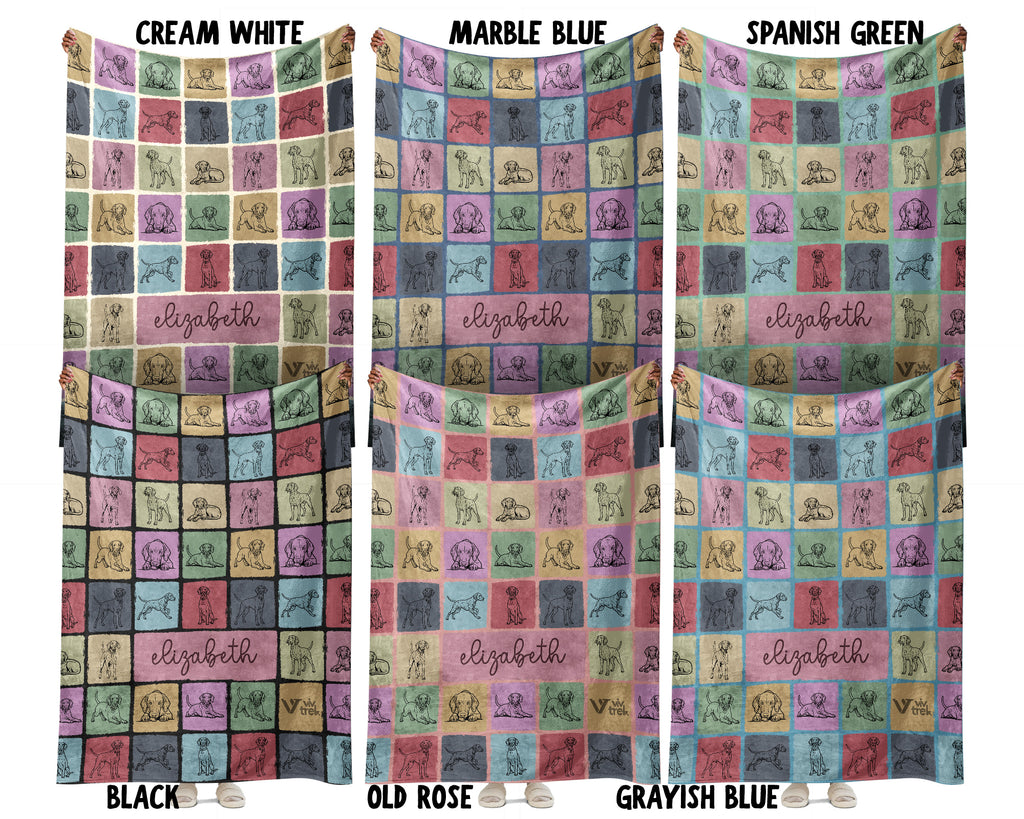 Custom Vizsla Throw Blanket | Personalized Dog Name Gift | Hungarian Pointer Cozy Home Decor Accent for Dog Lovers