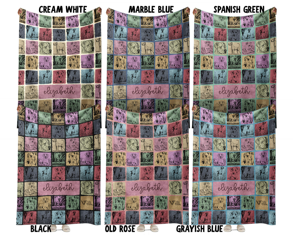 Personalized Great Dane Blanket – Custom Name Cozy Retro Dog Lover Throw