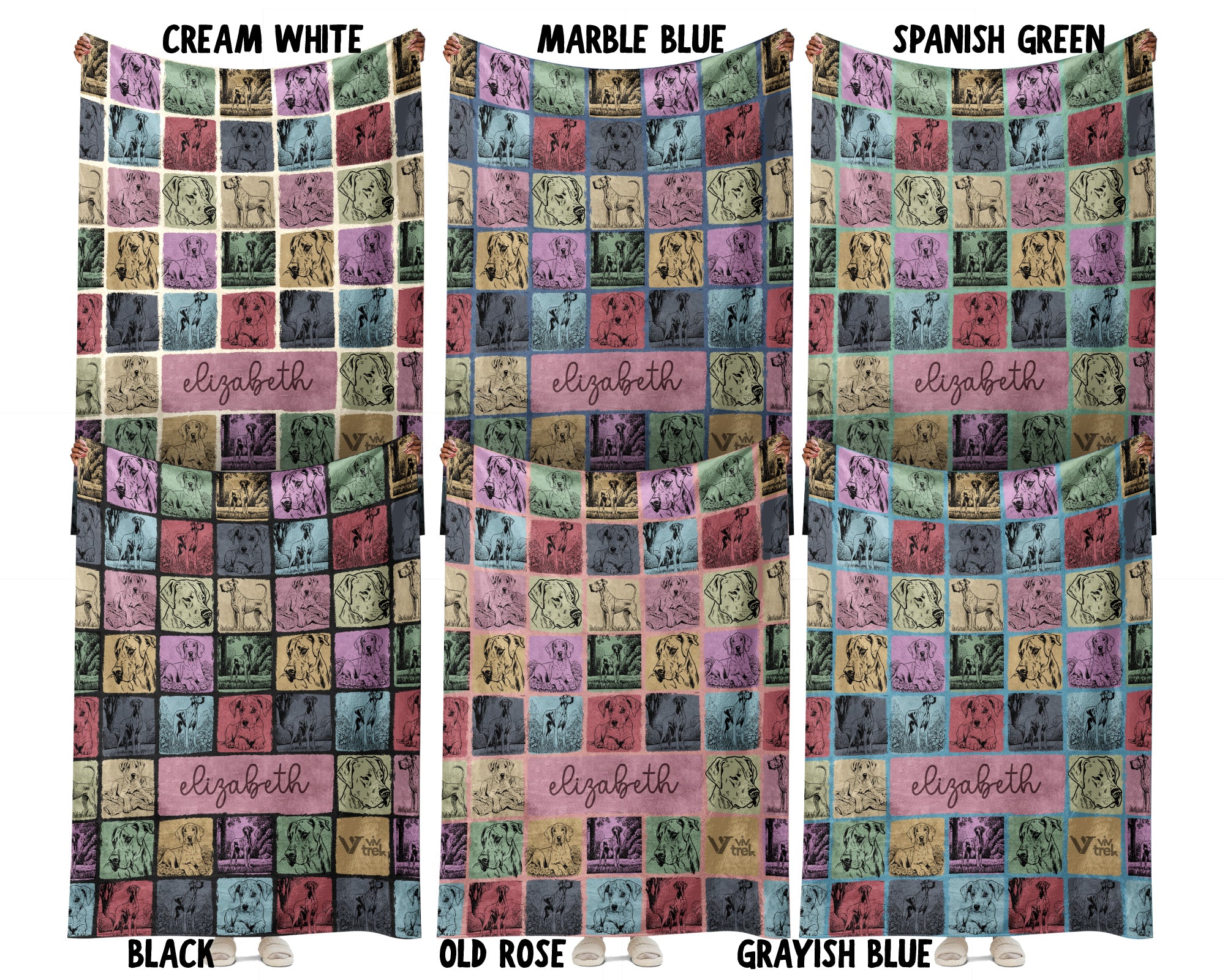 Personalized Great Dane Blanket – Custom Name Cozy Retro Dog Lover Throw