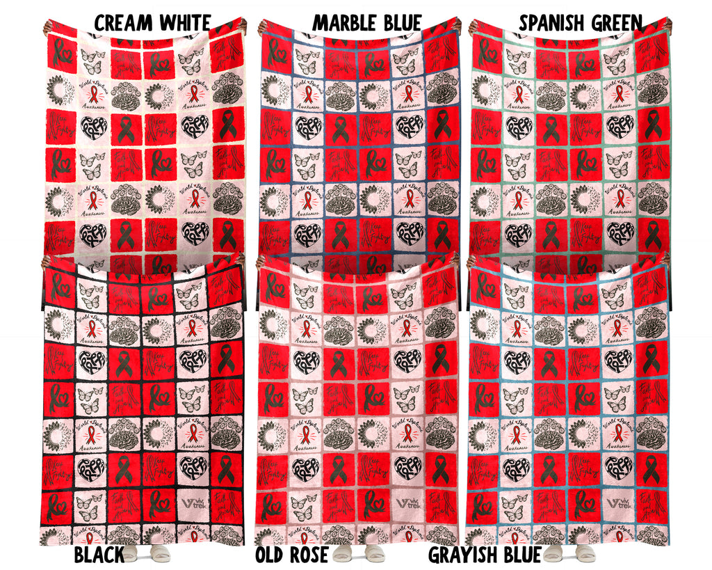 Dyslexia Awareness Blanket for October, Cozy Red Ribbon Throw Battle Blanket for Students, Educators & Family, Meaningful Support Gift