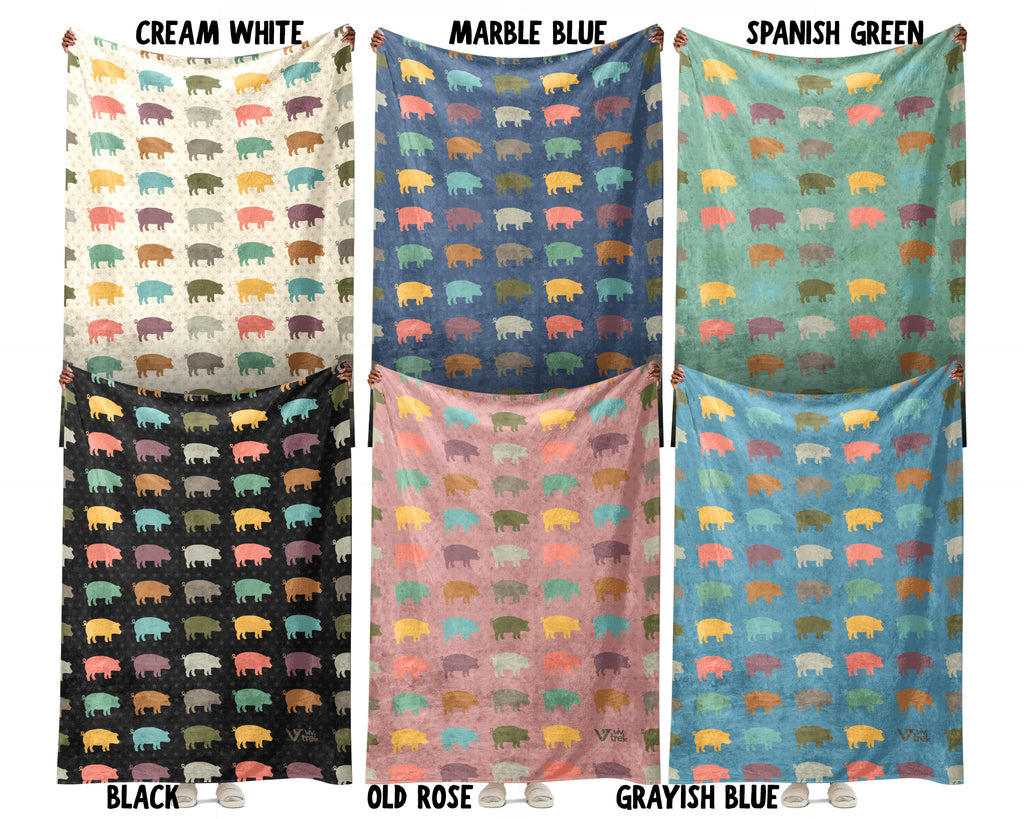 Retro Pig Lover Blanket Cozy Farm Animal Farmhouse Throw Gift
