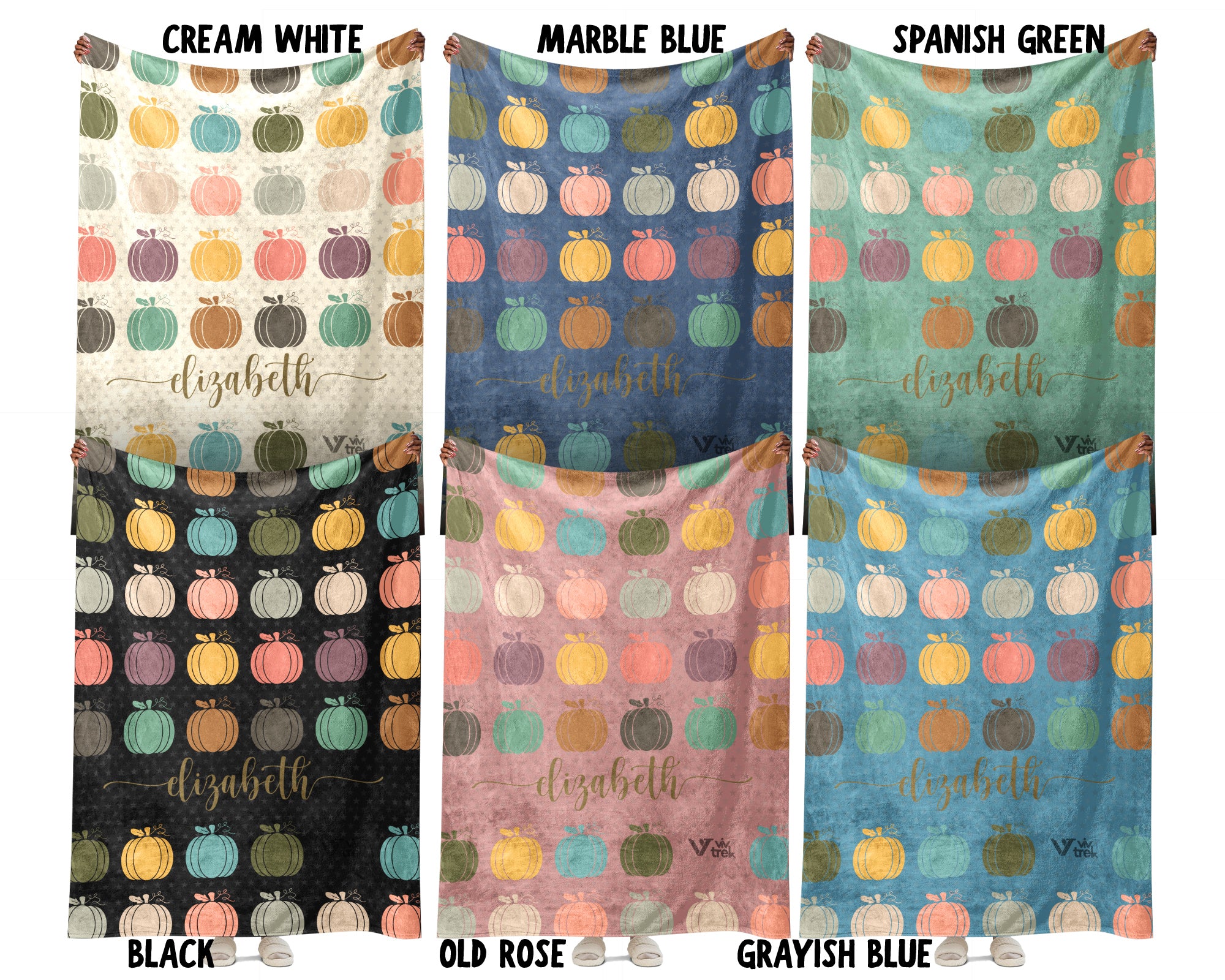 Custom Name Retro Pumpkin Blanket, Personalized Autumn Throw for Rustic Farmhouse Decor and Cozy Harvest Gifts