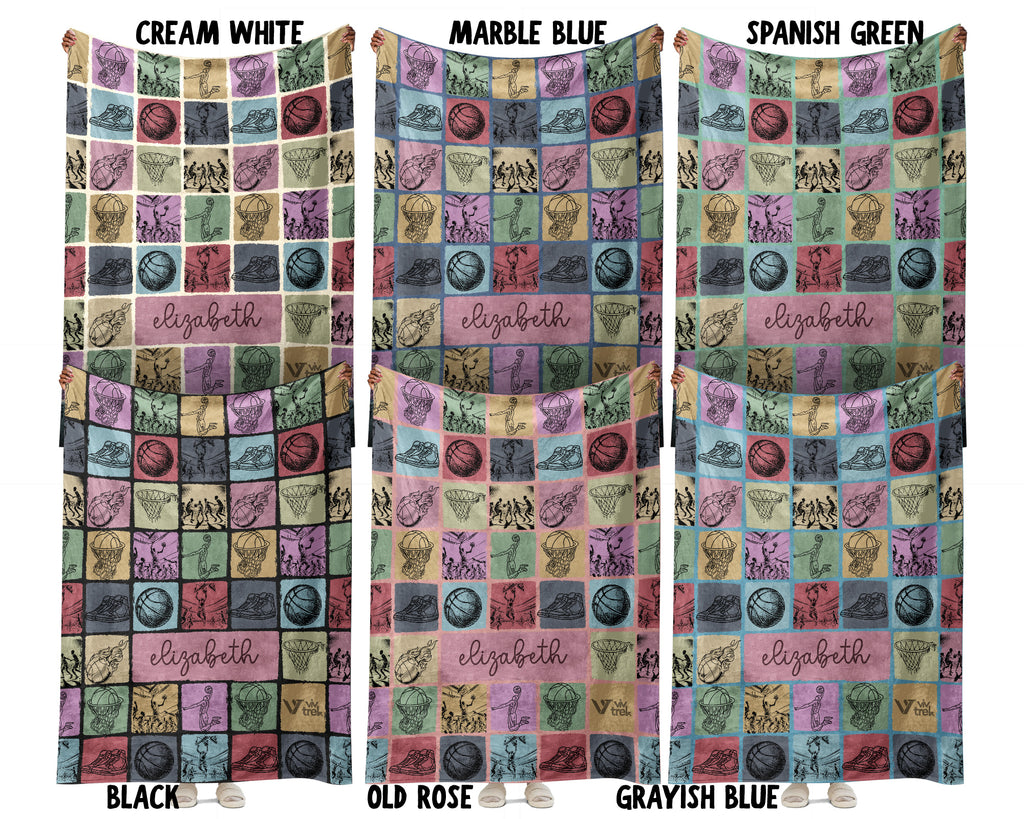 Custom Name Basketball Blanket – Personalized Sports Lover Throw