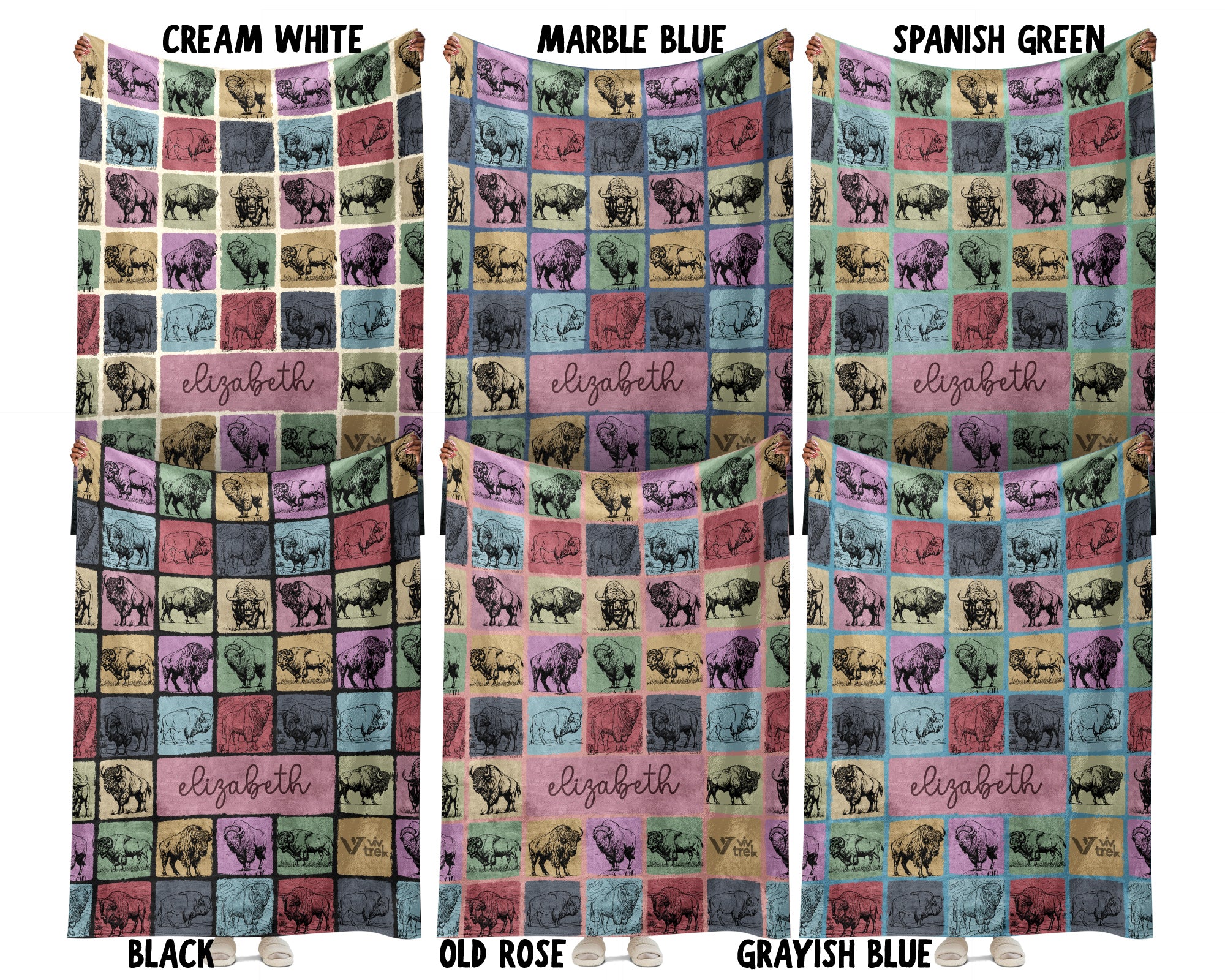 Personalized Bison Blanket Custom Name Rustic Buffalo Throw Cozy Wildlife Decor Western Inspired Gift Unique Nature Home Accent