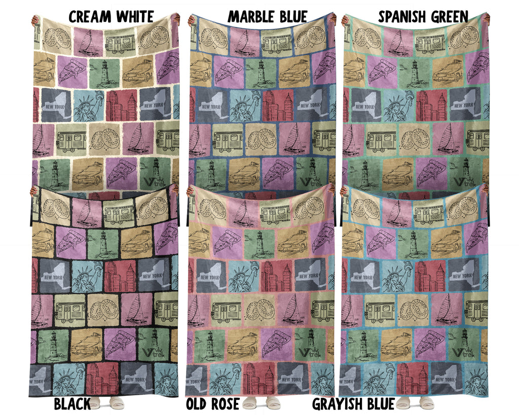 Retro New York State Blanket, 4th of July Patriotic Cozy Throw, Vintage NY Lover Fleece, Empire State Inspired American Home Gift