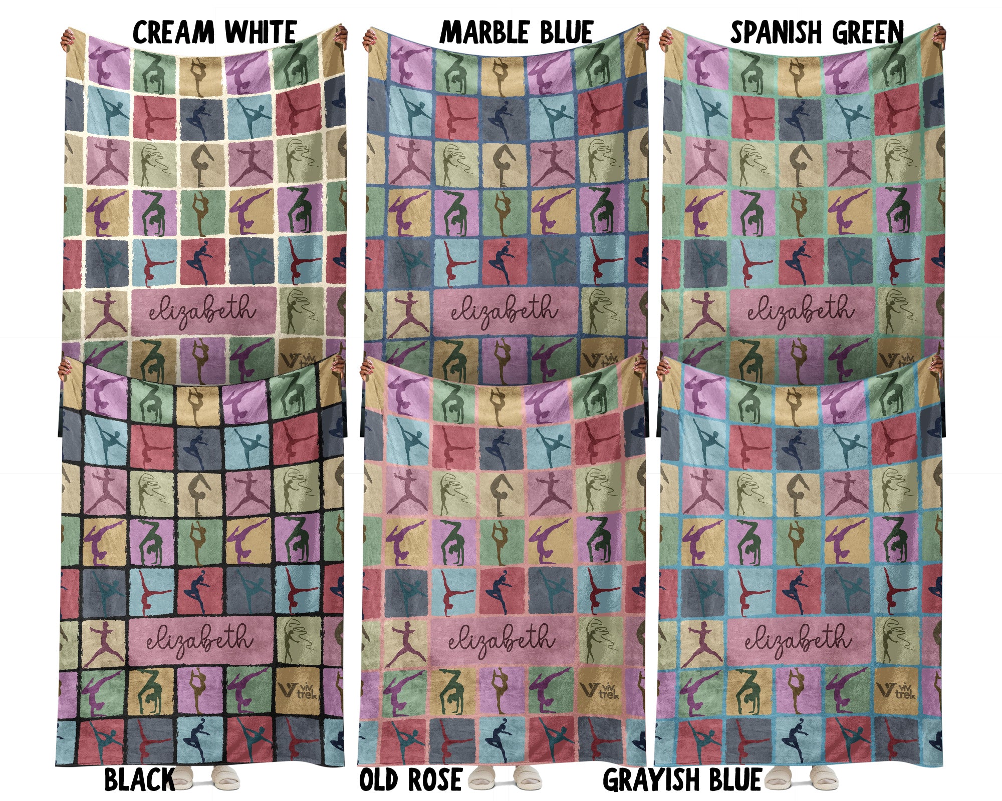 Personalized Gymnastics Blanket Cozy Custom Name Throw Soft Sports Decor Unique Gymnast Gift for Fans and Athletes
