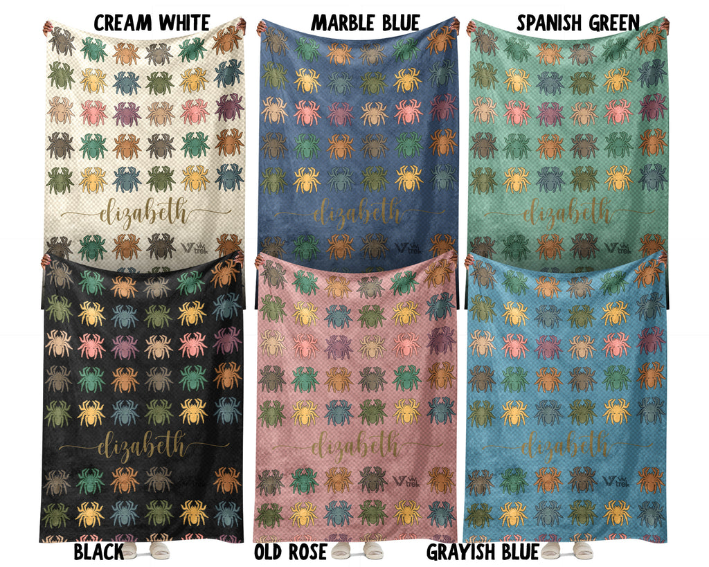 Personalized Tarantula Throw Custom Name Spider Lover Blanket Retro Arachnid Design Exotic Pet Owner Gift Home Accent Decor